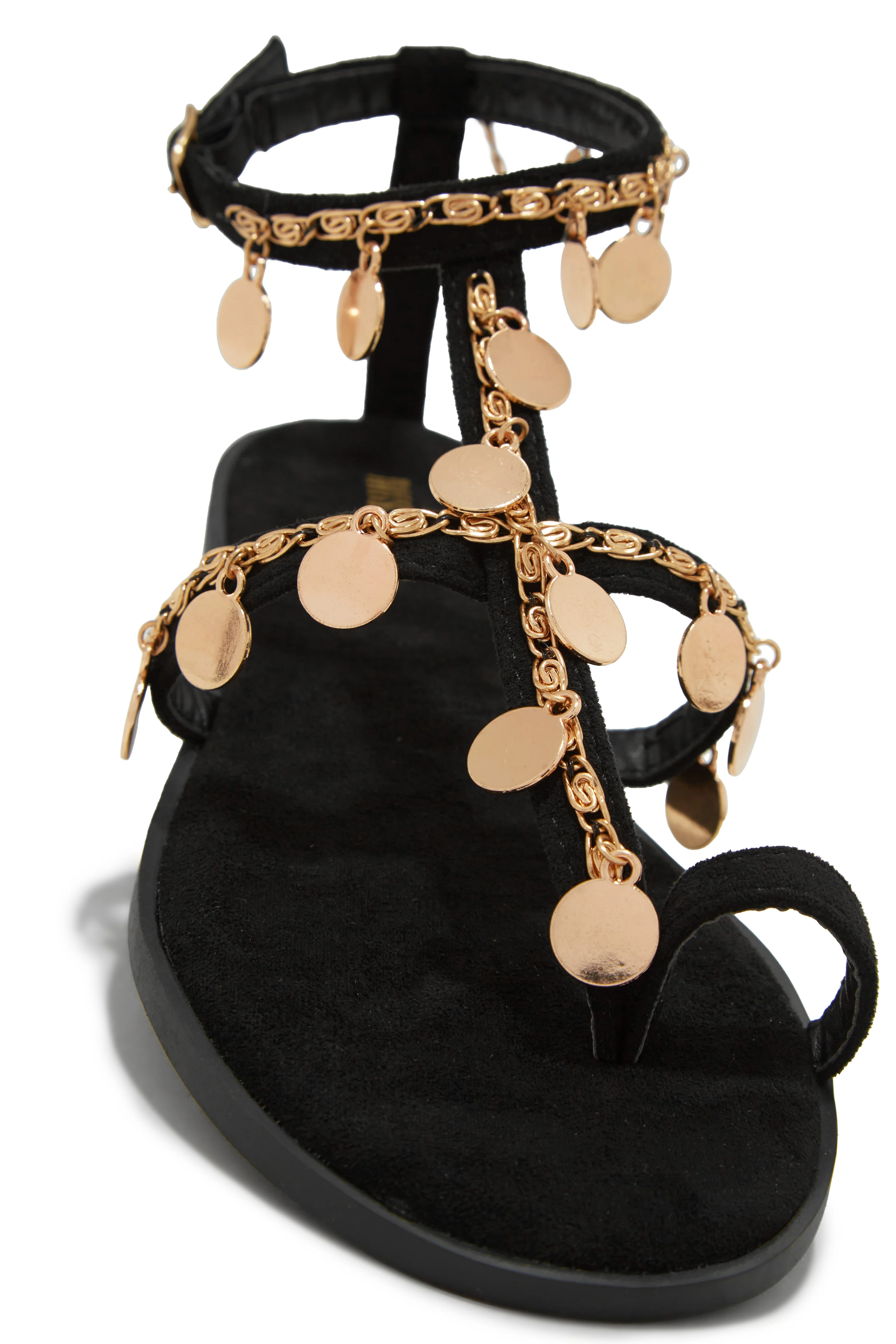 Absolute Paradise Chain Embellished Sandals - Black - Image 3