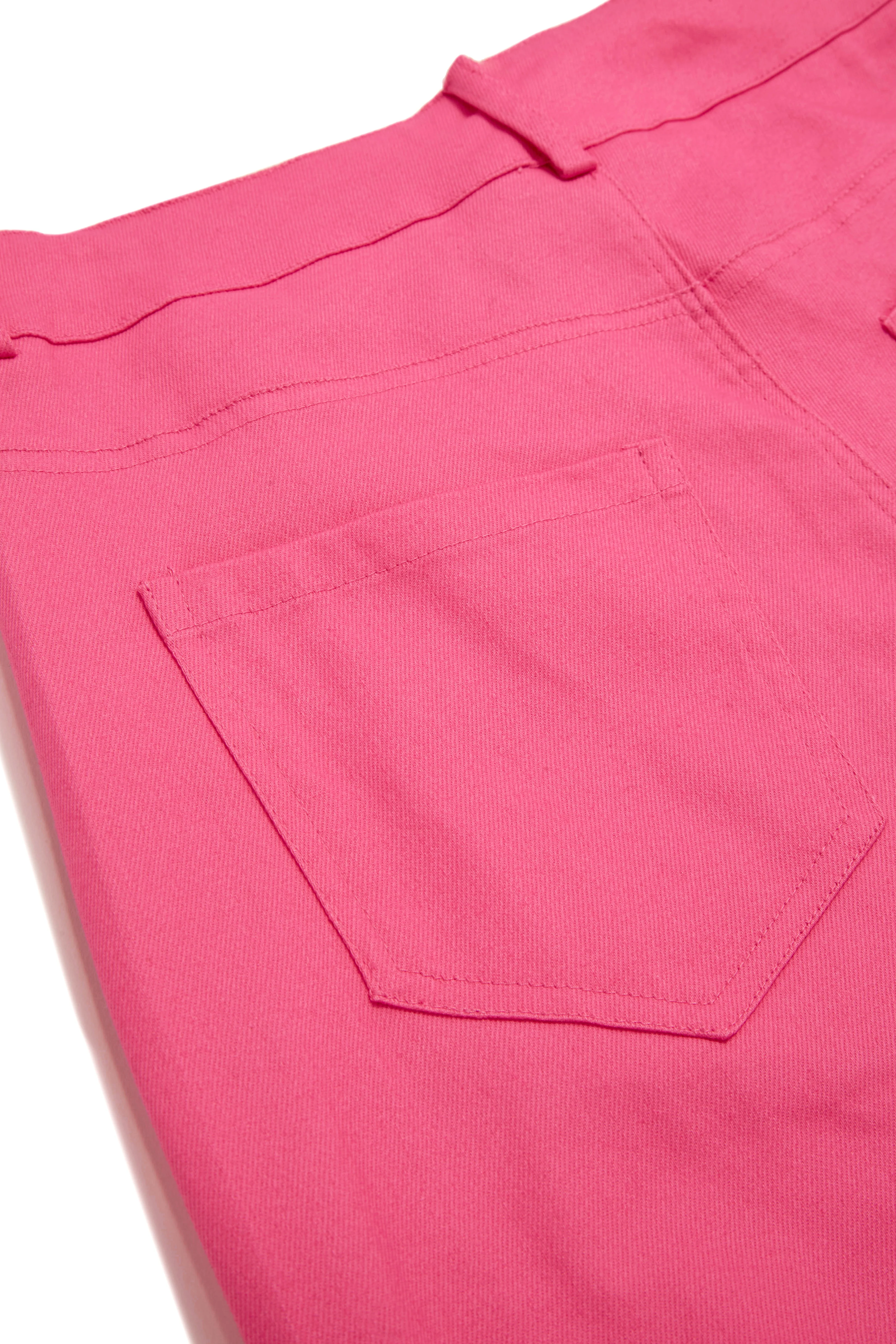 Alania High Waist Denim Cargos - Pink - Image 8