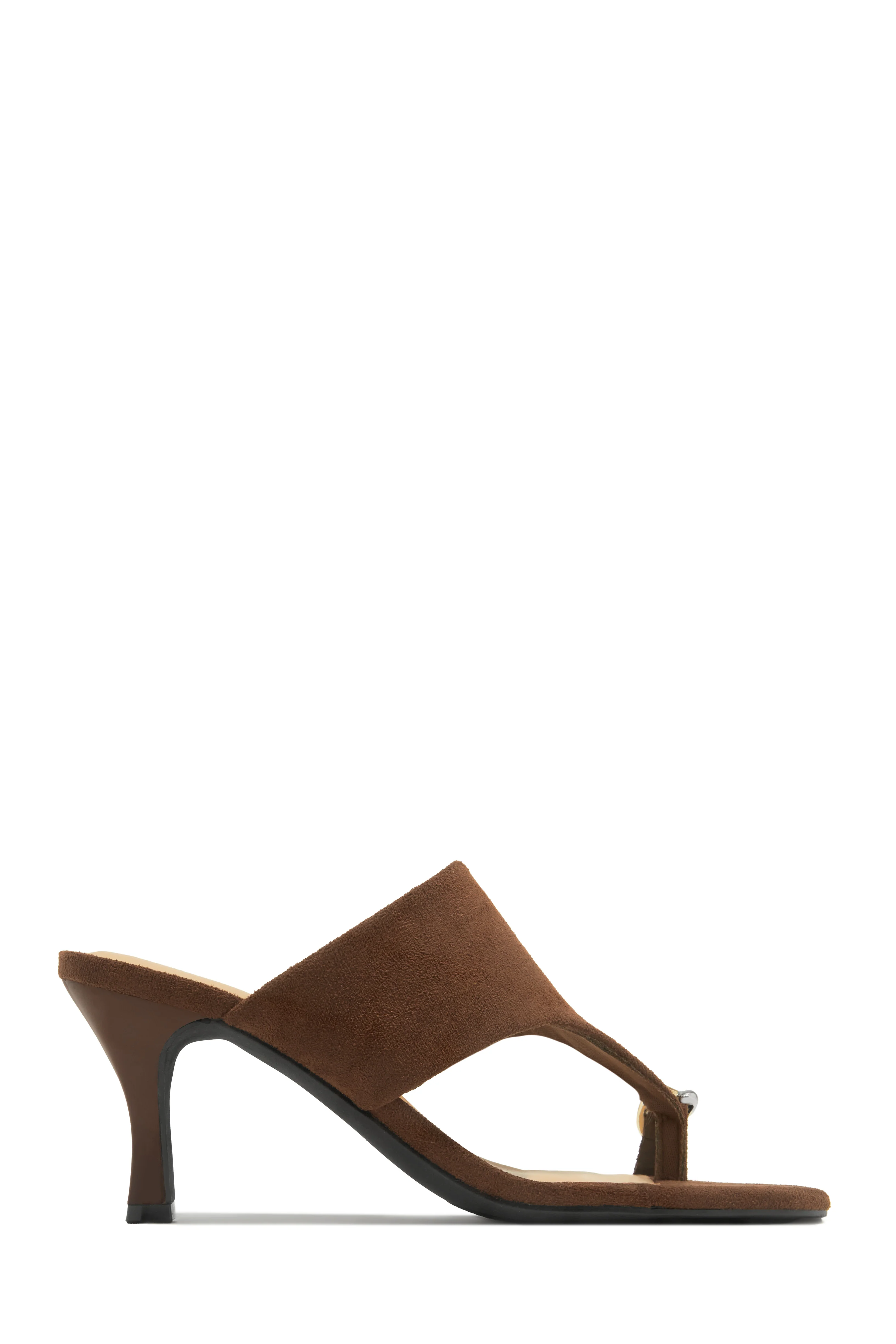 Anela Thong Strap Mule Heels - Brown - Image 6