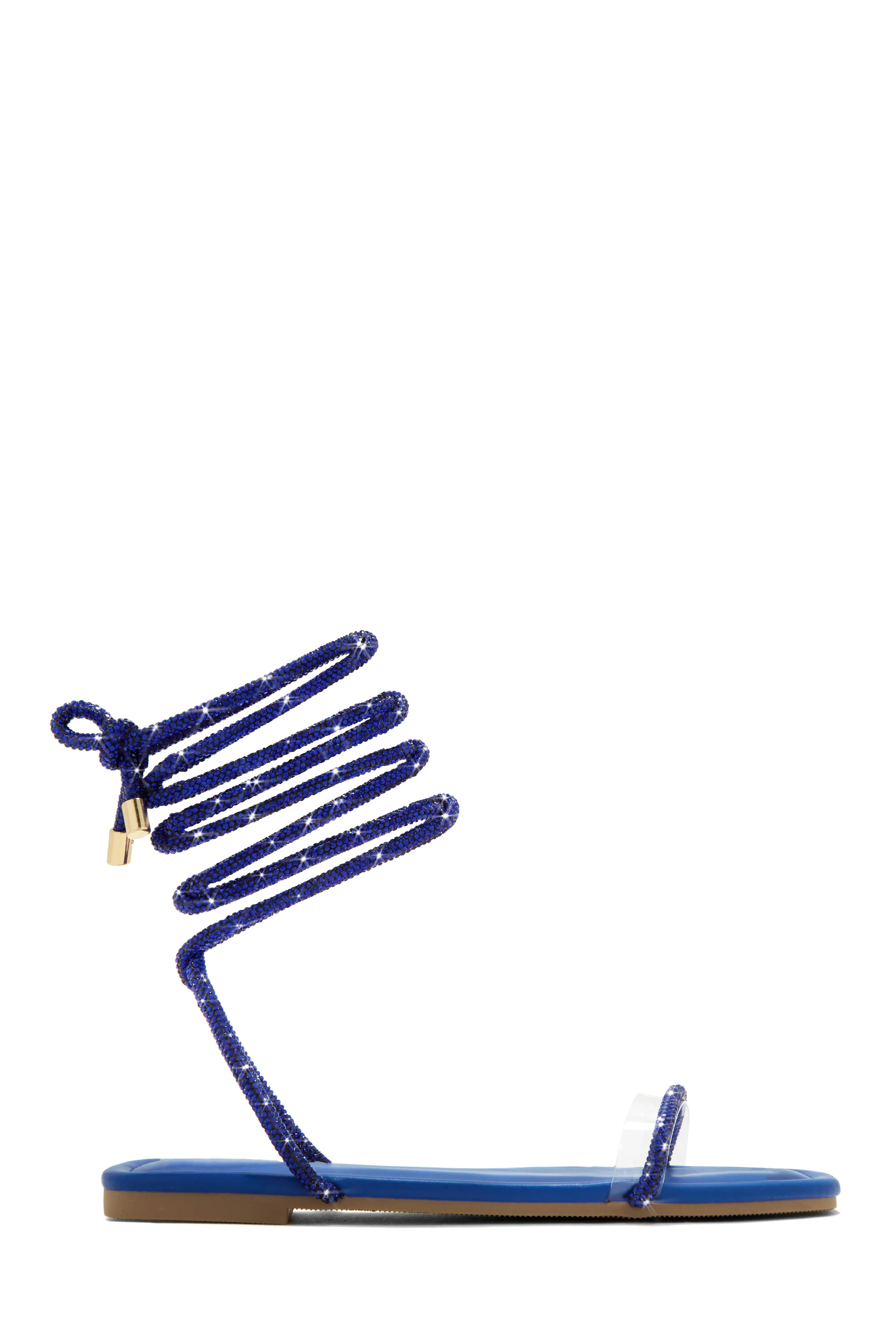 Aruba Island Embellished Lace Up Sandals - Blue - Image 5