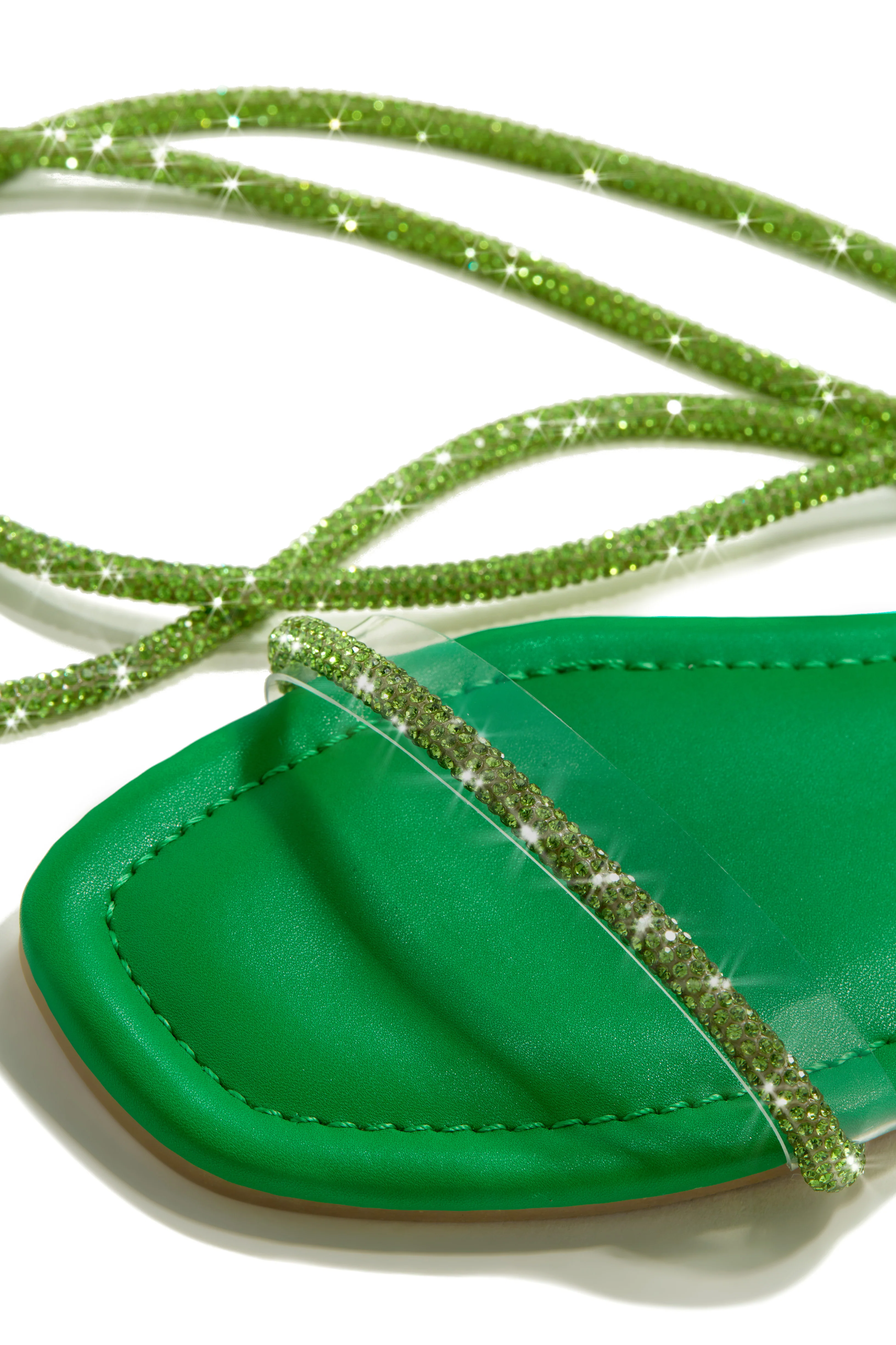 Aruba Island Embellished Lace Up Sandals - Green - Image 3