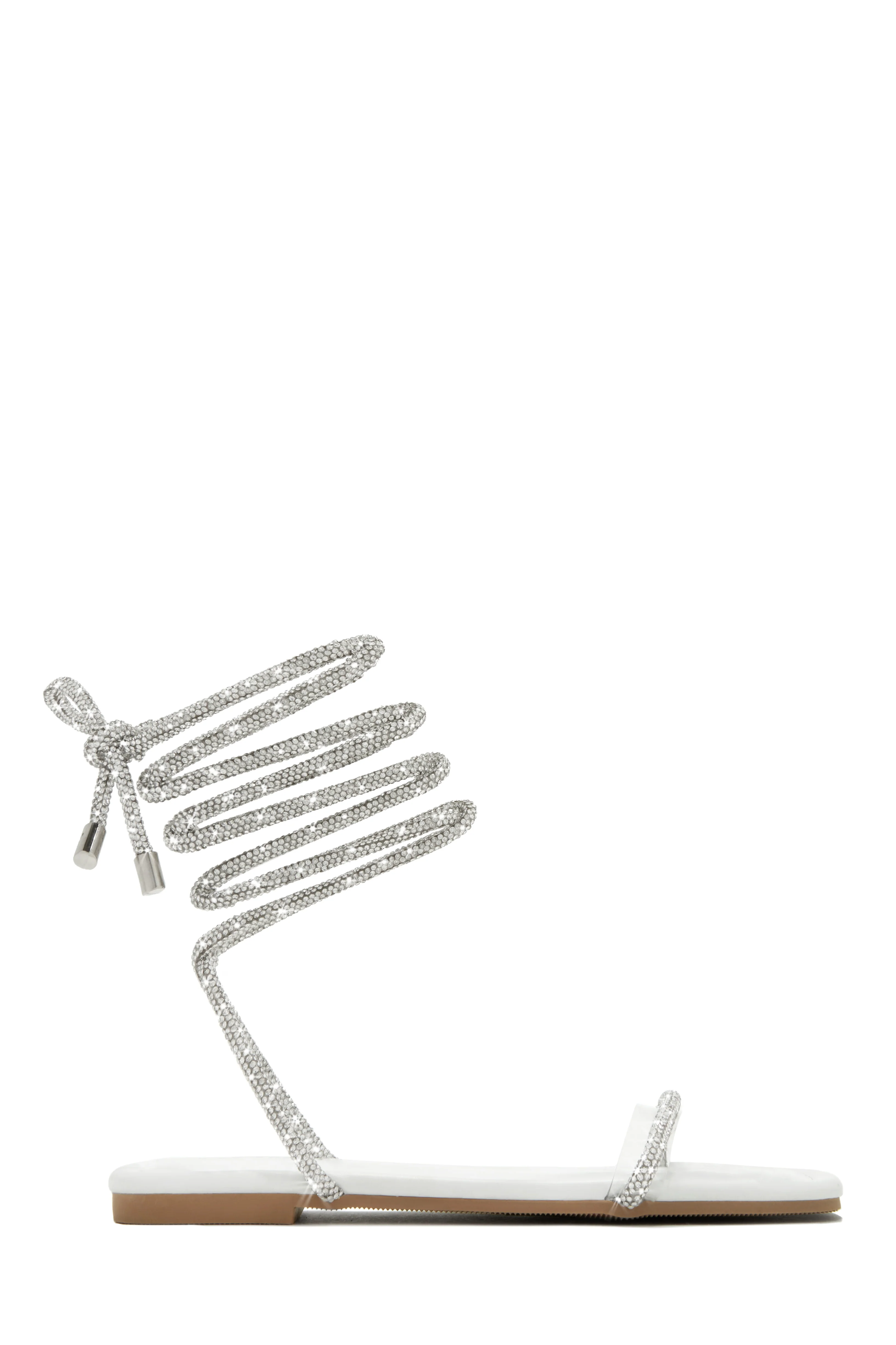 Aruba Island Embellished Lace Up Sandals - Silver - Image 11