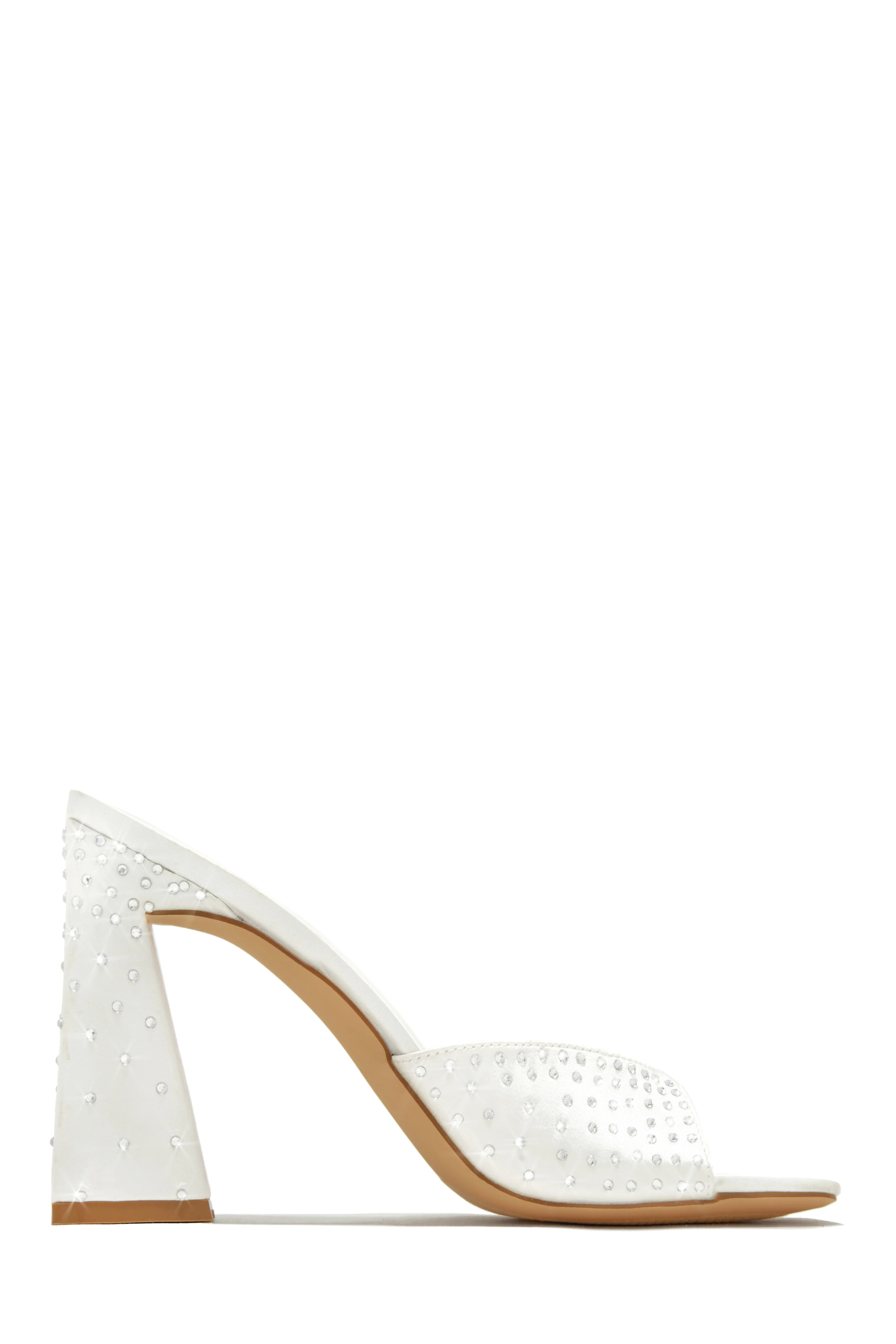 Azaria Embellished Block Heel Mules - White - Image 5