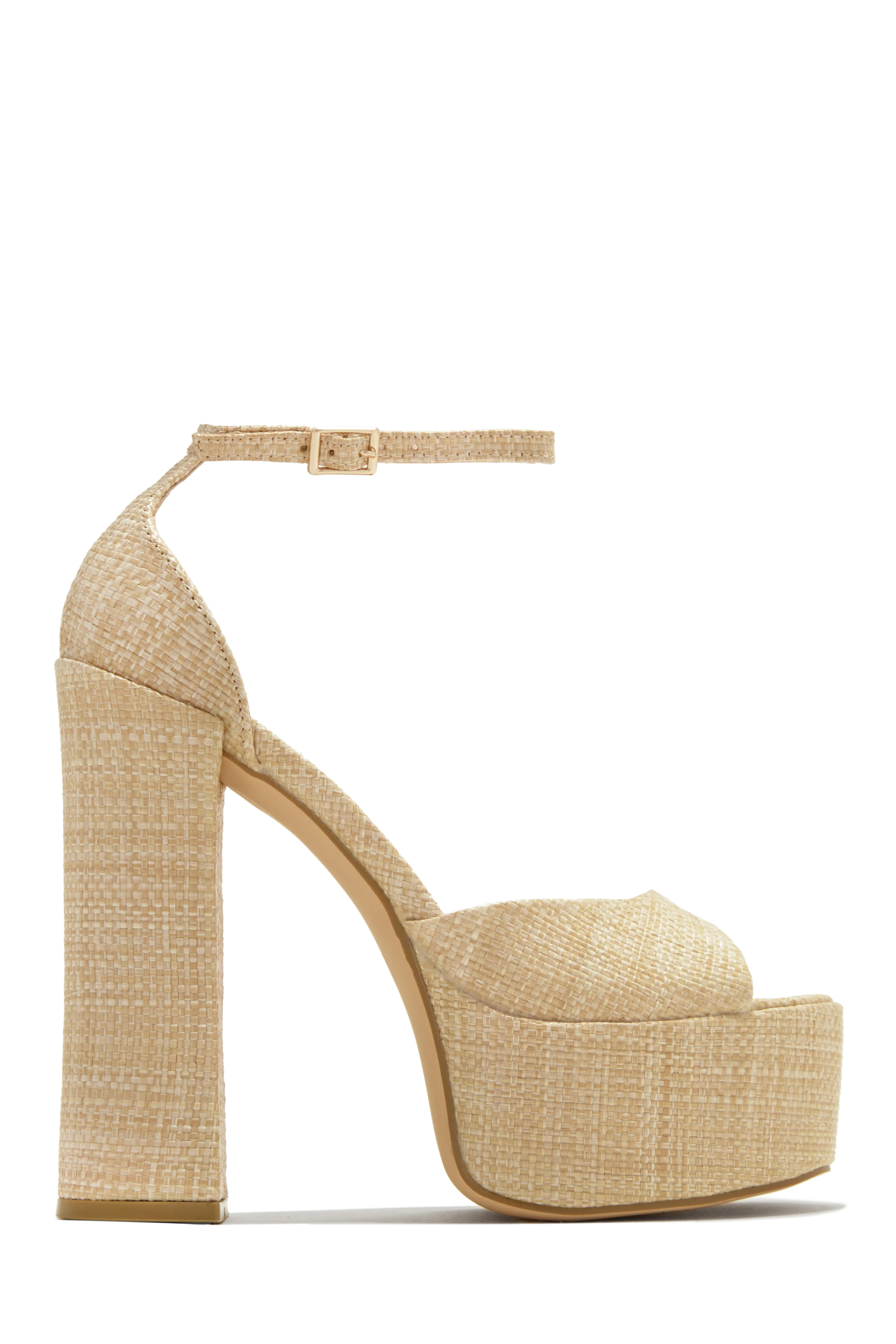 Baecation Platform Block High Heels - Natural - Image 6