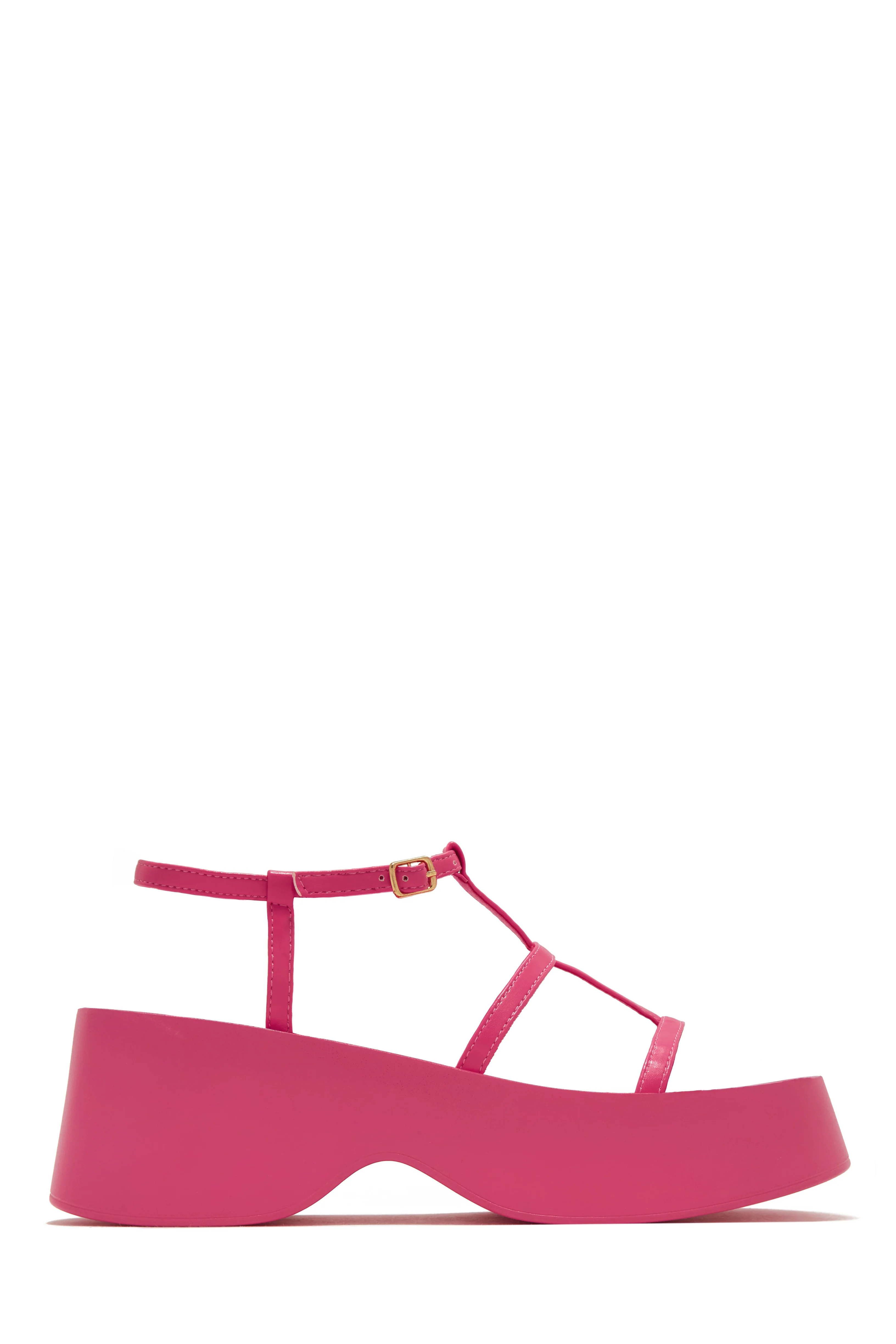 Beach Trip Flat Platform Sandals - Pink - Image 5