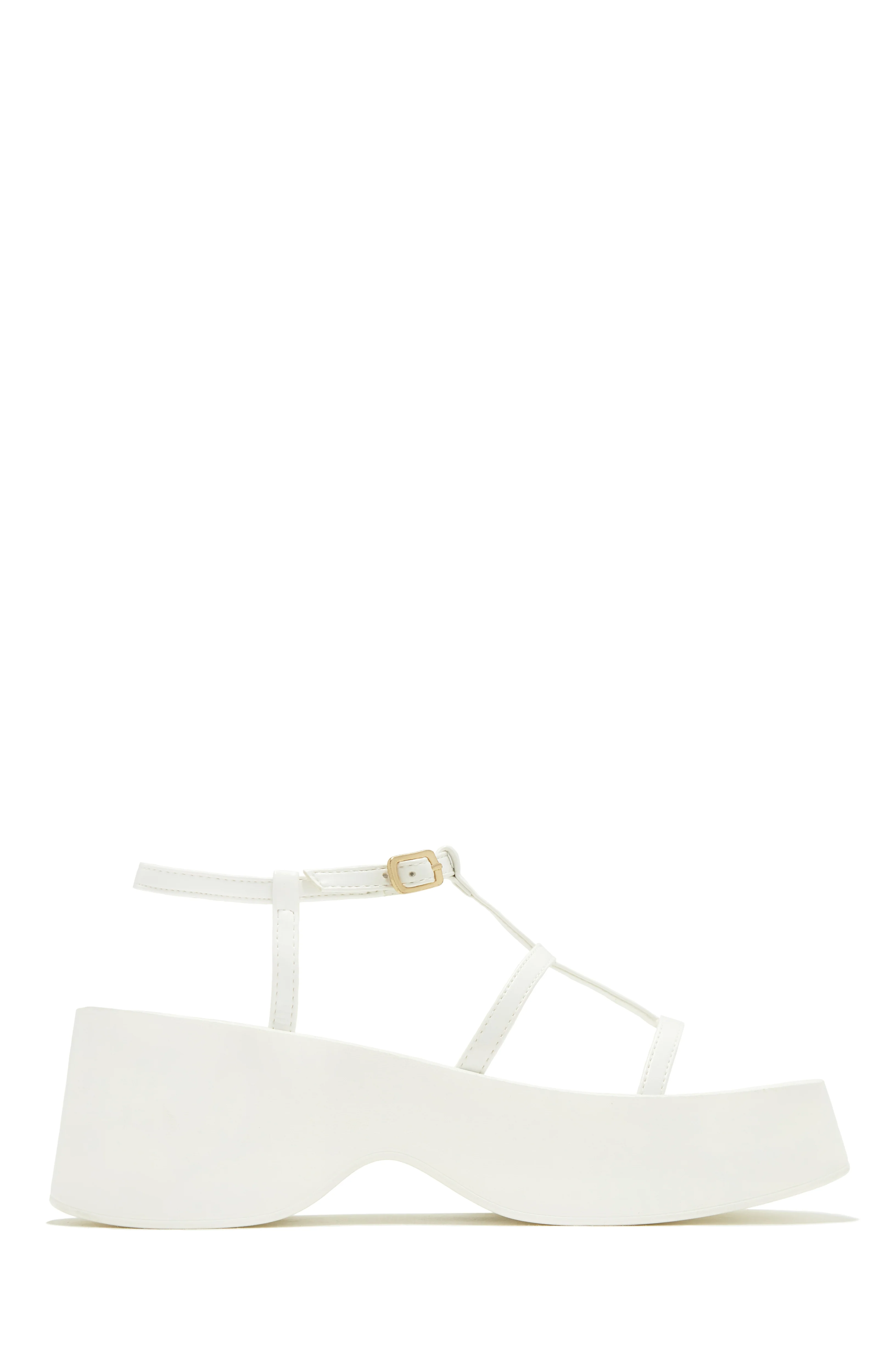 Beach Trip Flat Platform Sandals - White - Image 4