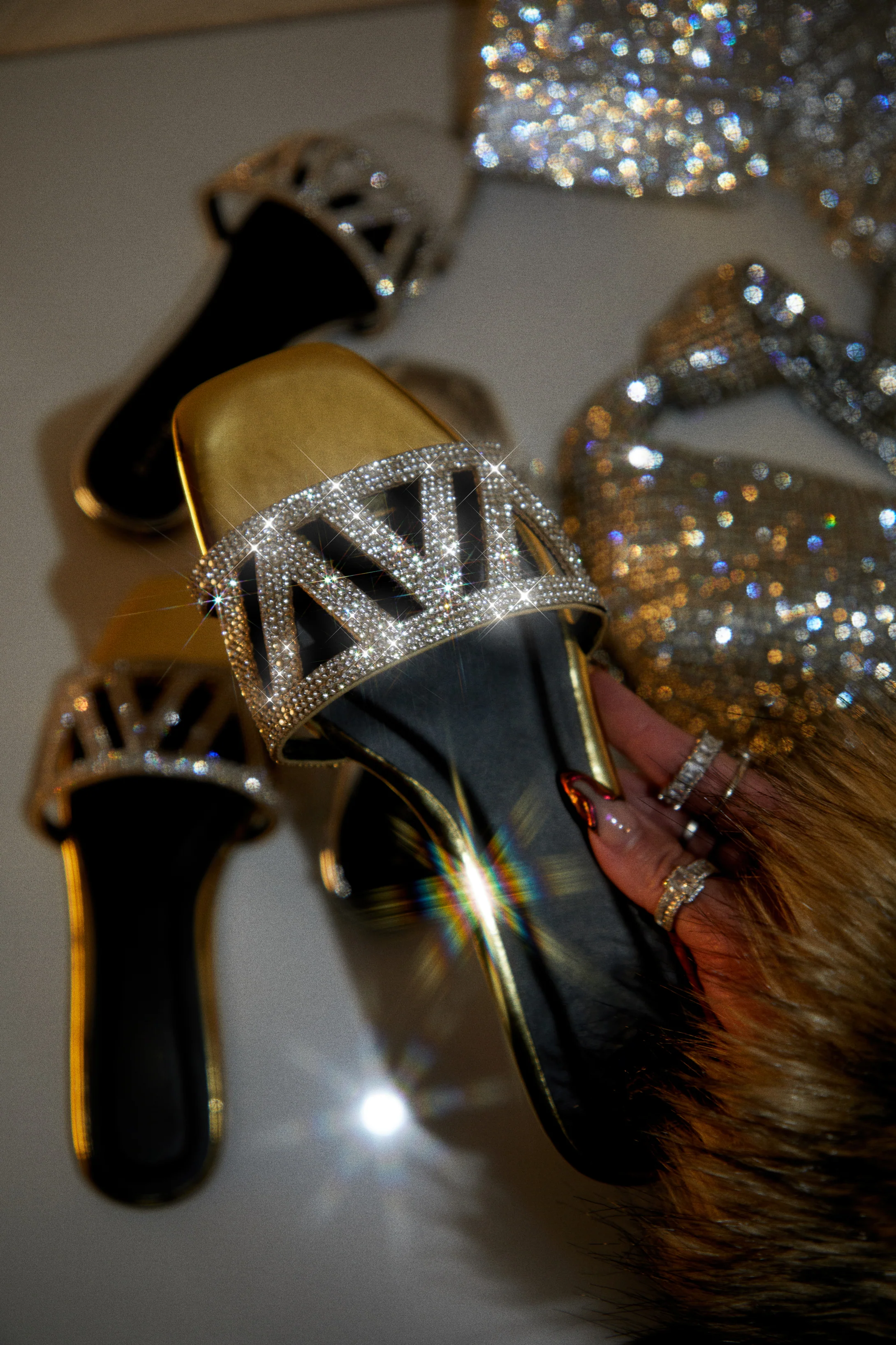 Bora Bora Dreams Embellished Slip On Sandals - Gold - Image 4