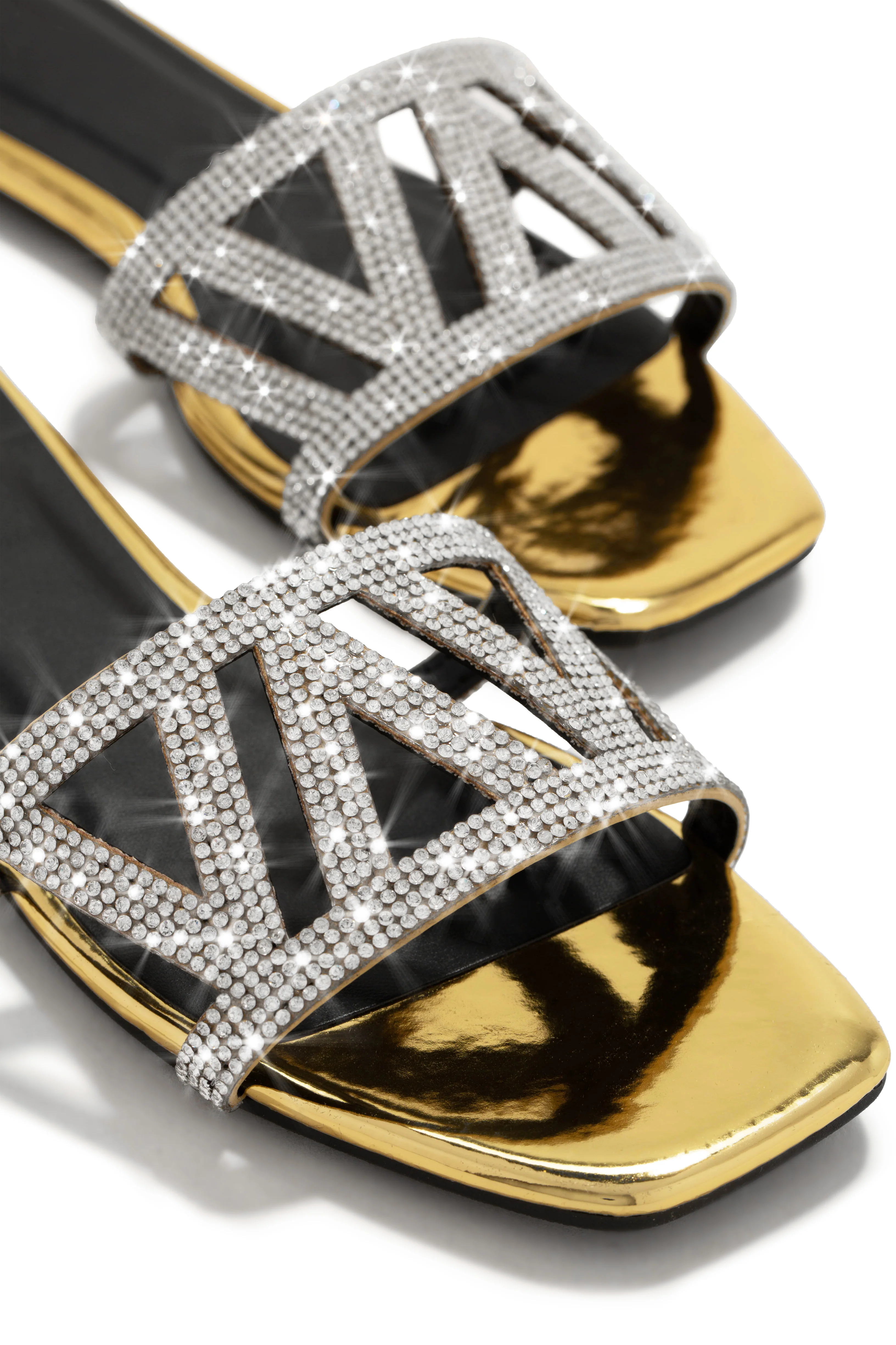 Bora Bora Dreams Embellished Slip On Sandals - Gold - Image 6