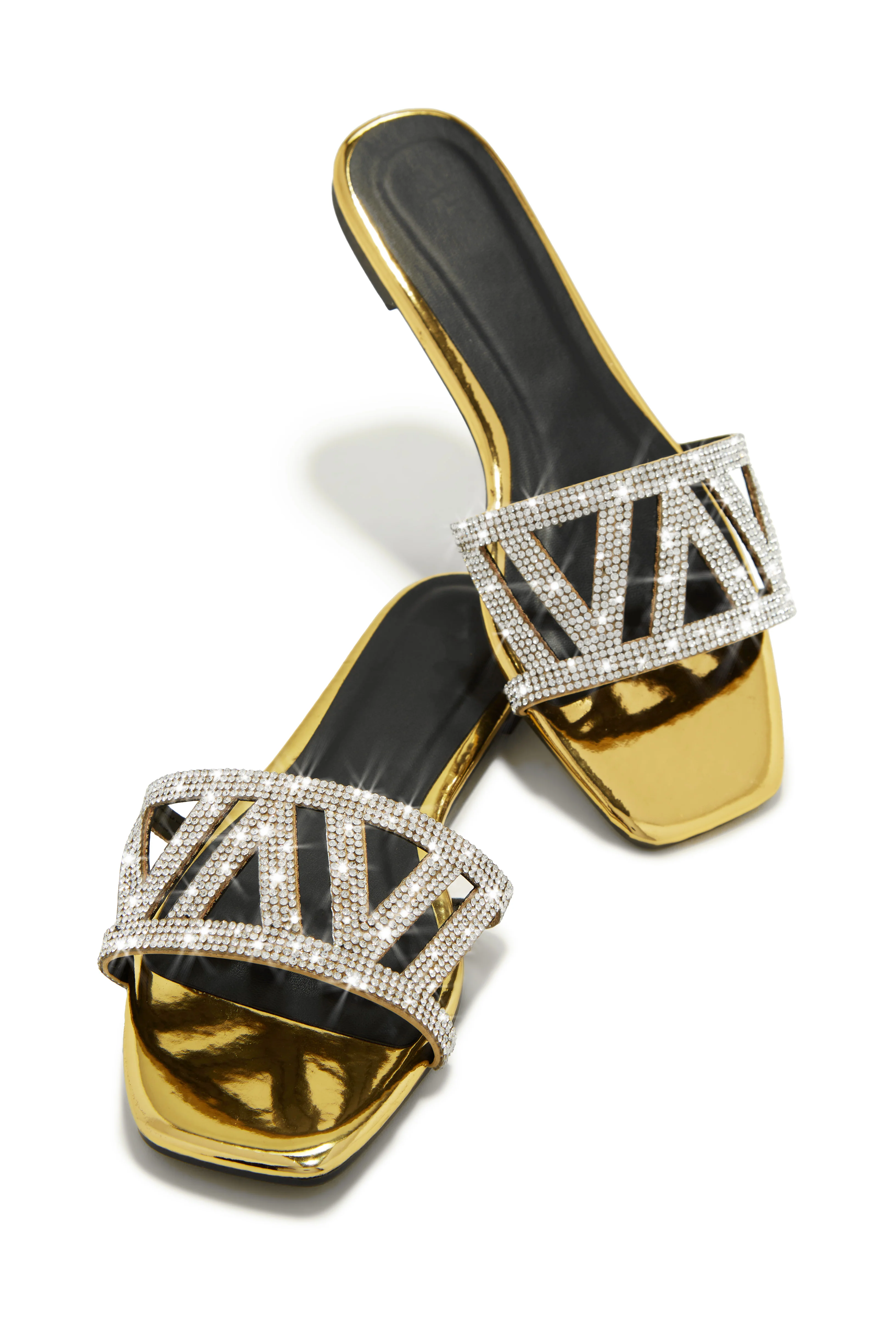 Bora Bora Dreams Embellished Slip On Sandals - Gold - Image 7