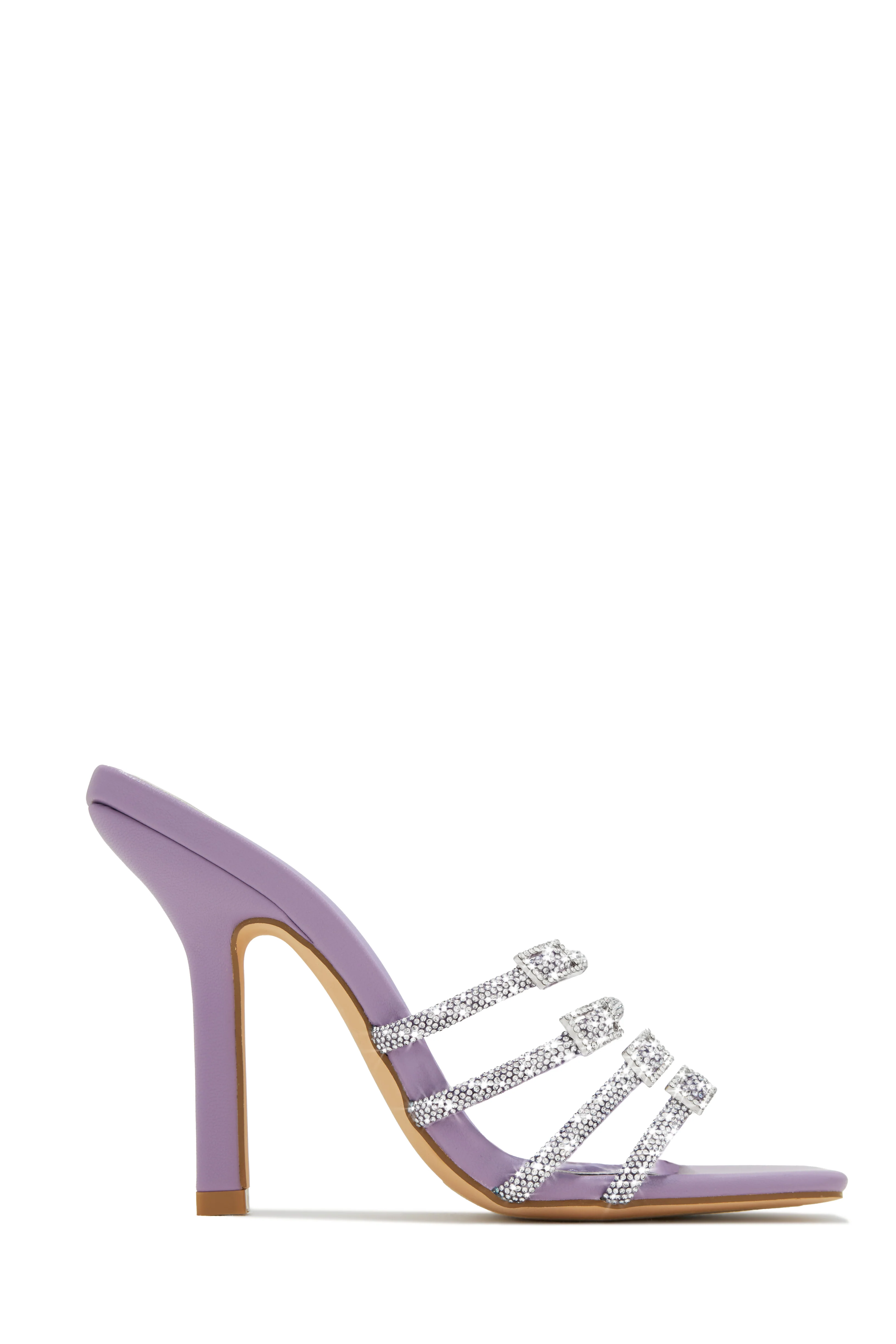 Champagne Taste Embellished High Heel Mules - Lavender - Image 6