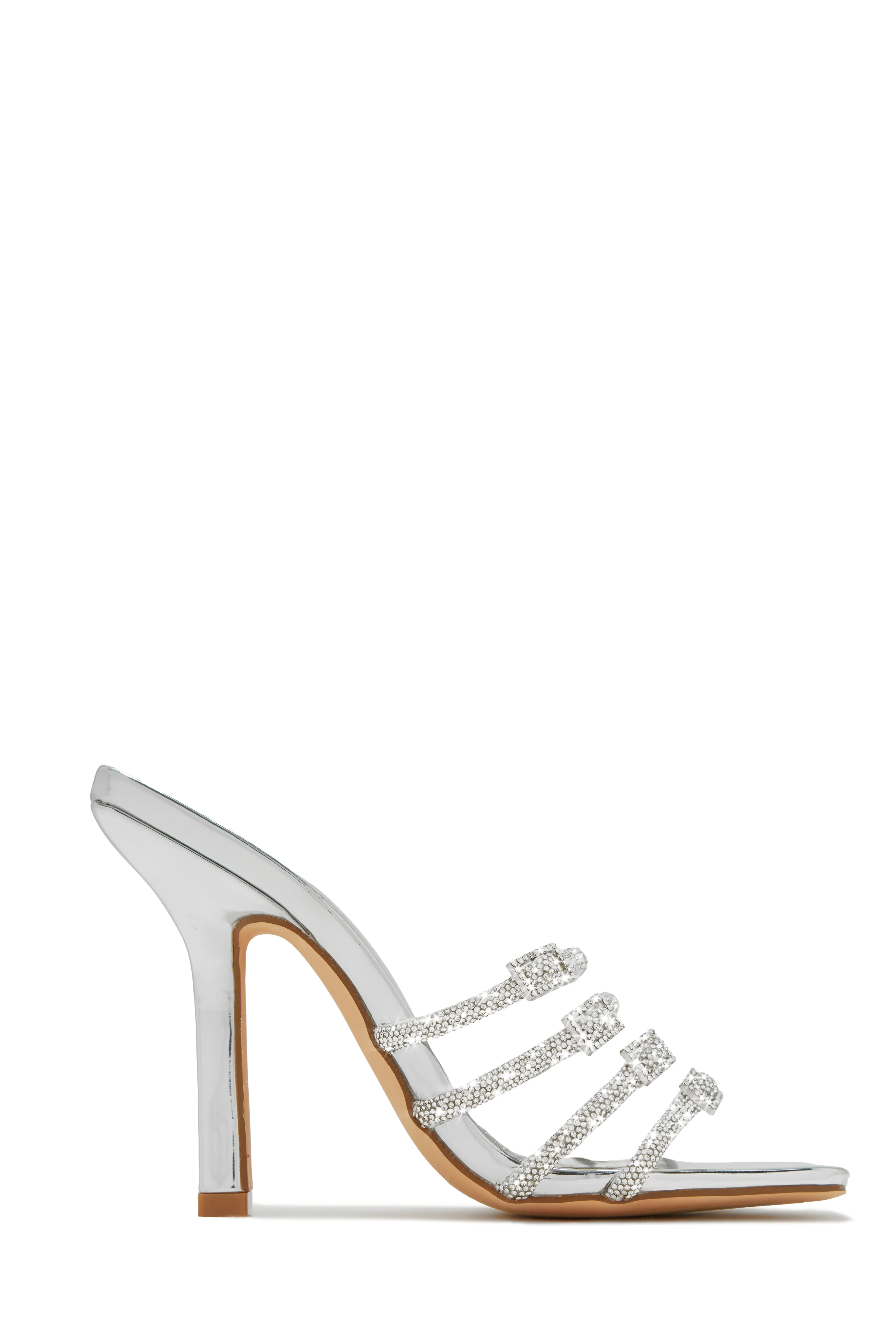 Champagne Taste Embellished High Heel Mules - Nude - Image 8