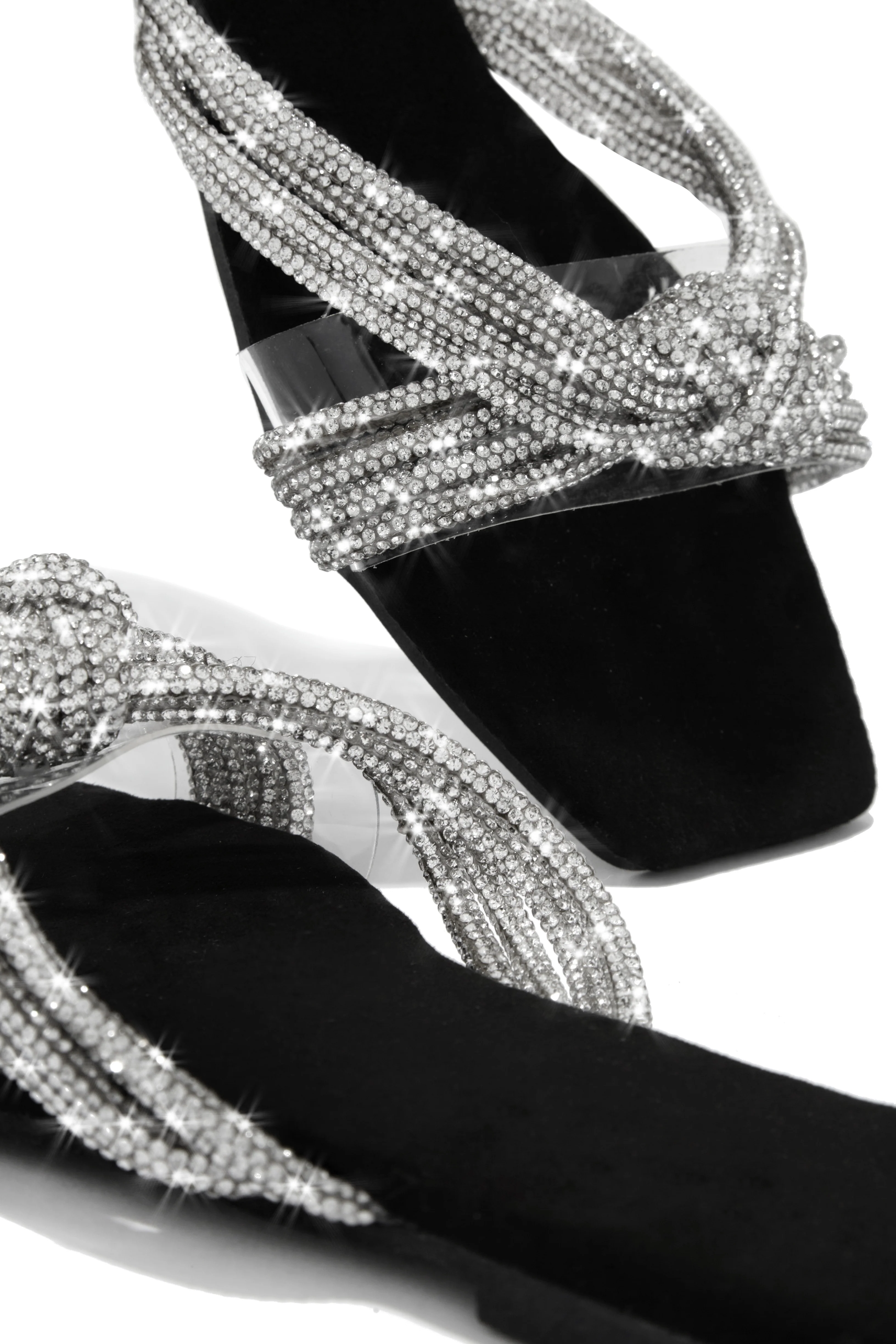 Cozumel Embellished Slip On Sandals - Black - Image 3