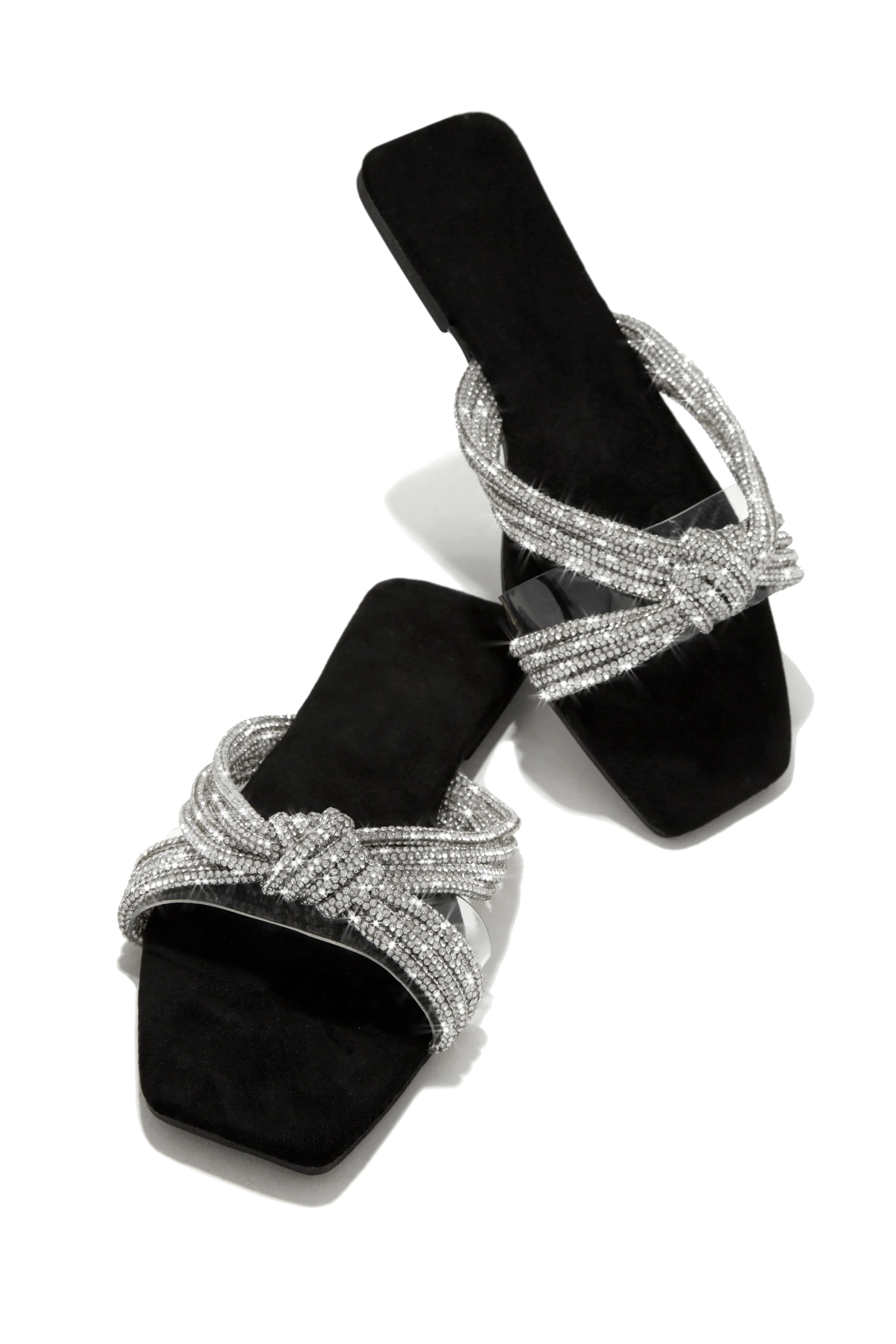 Cozumel Embellished Slip On Sandals - Black - Image 8