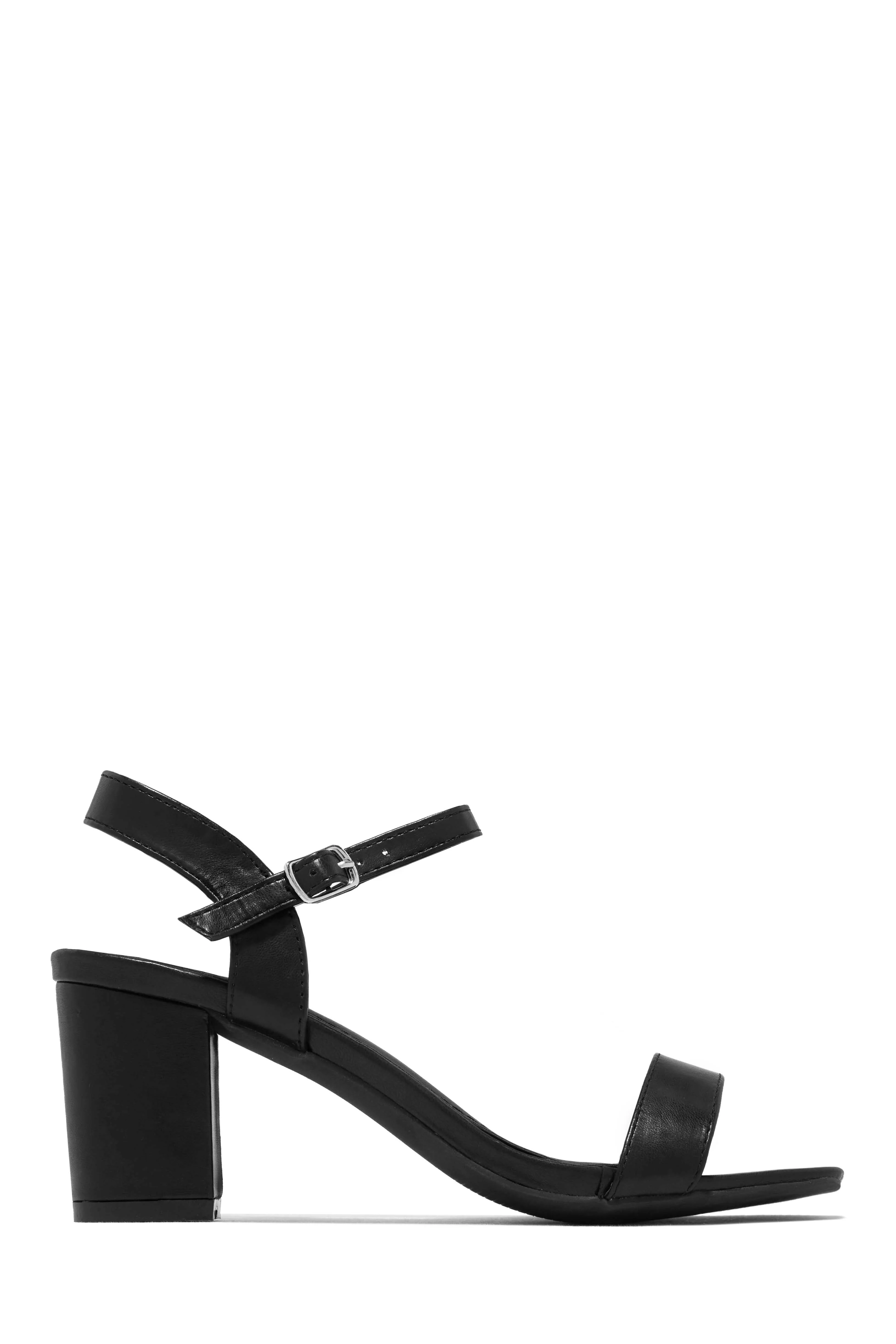 Deryna Ankle Strap Block Heels - Nude - Image 5