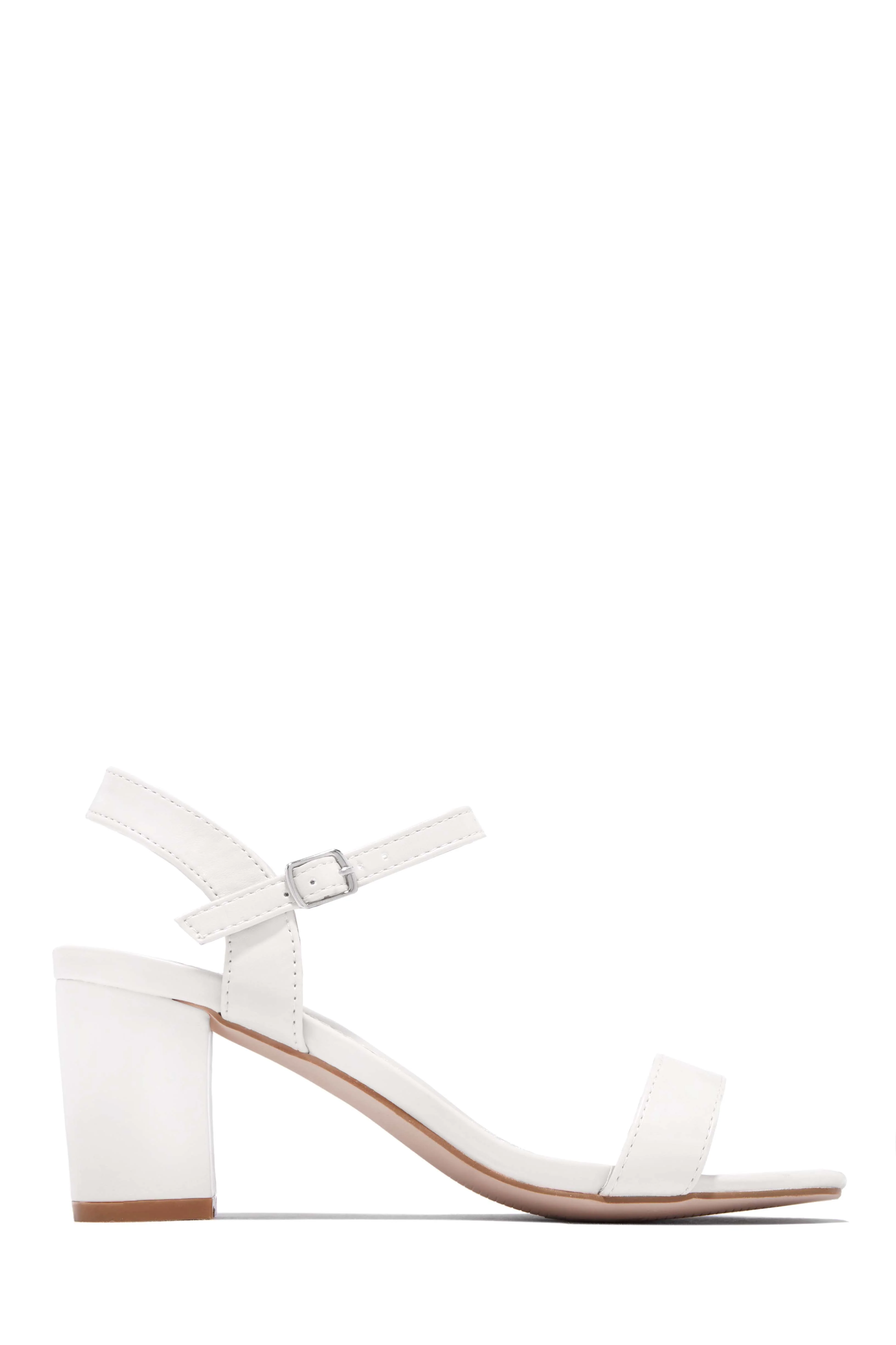 Deryna Ankle Strap Block Heels - Nude - Image 9