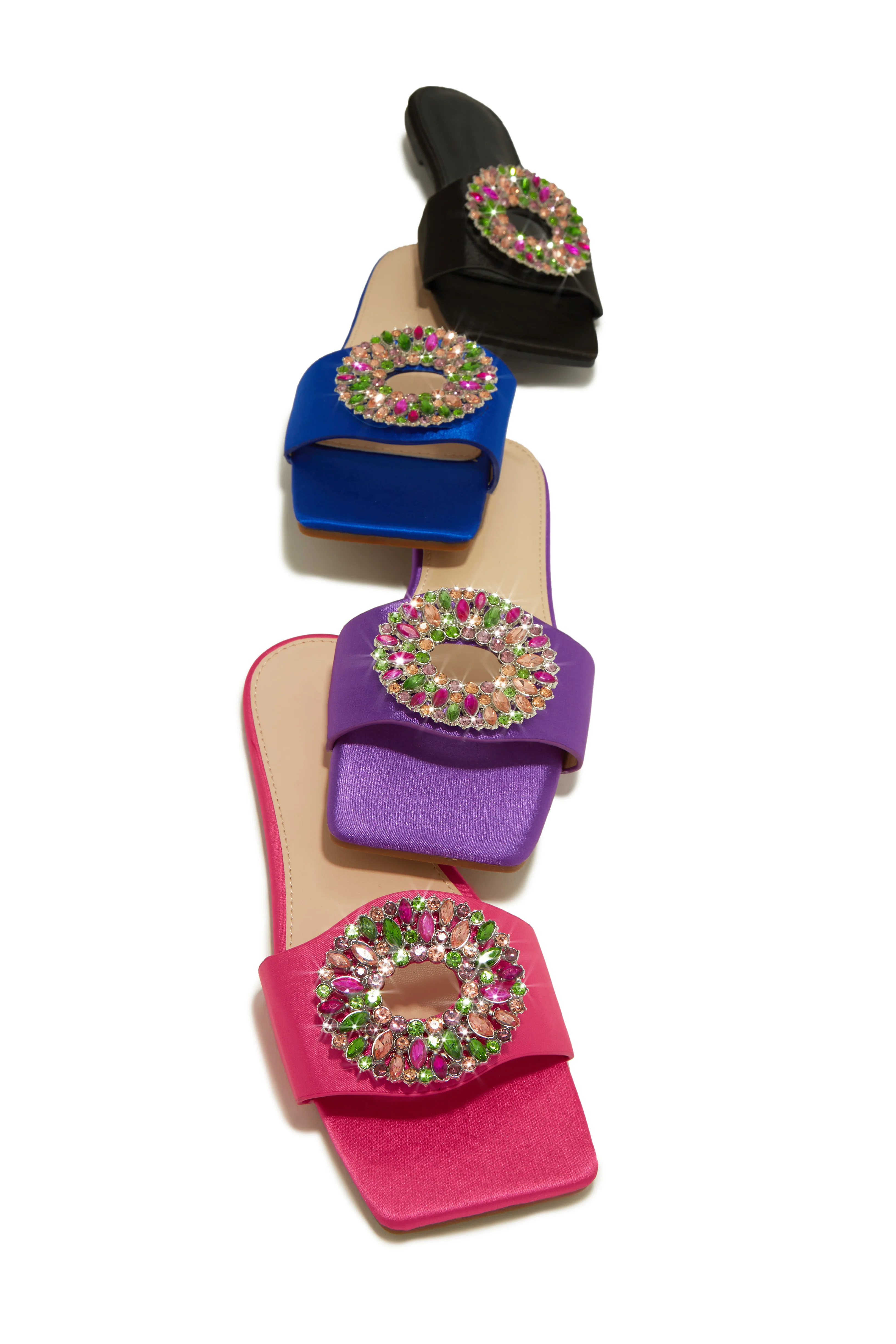 Dolce Summer Embellished Slip On Sandals - Purple - Image 5