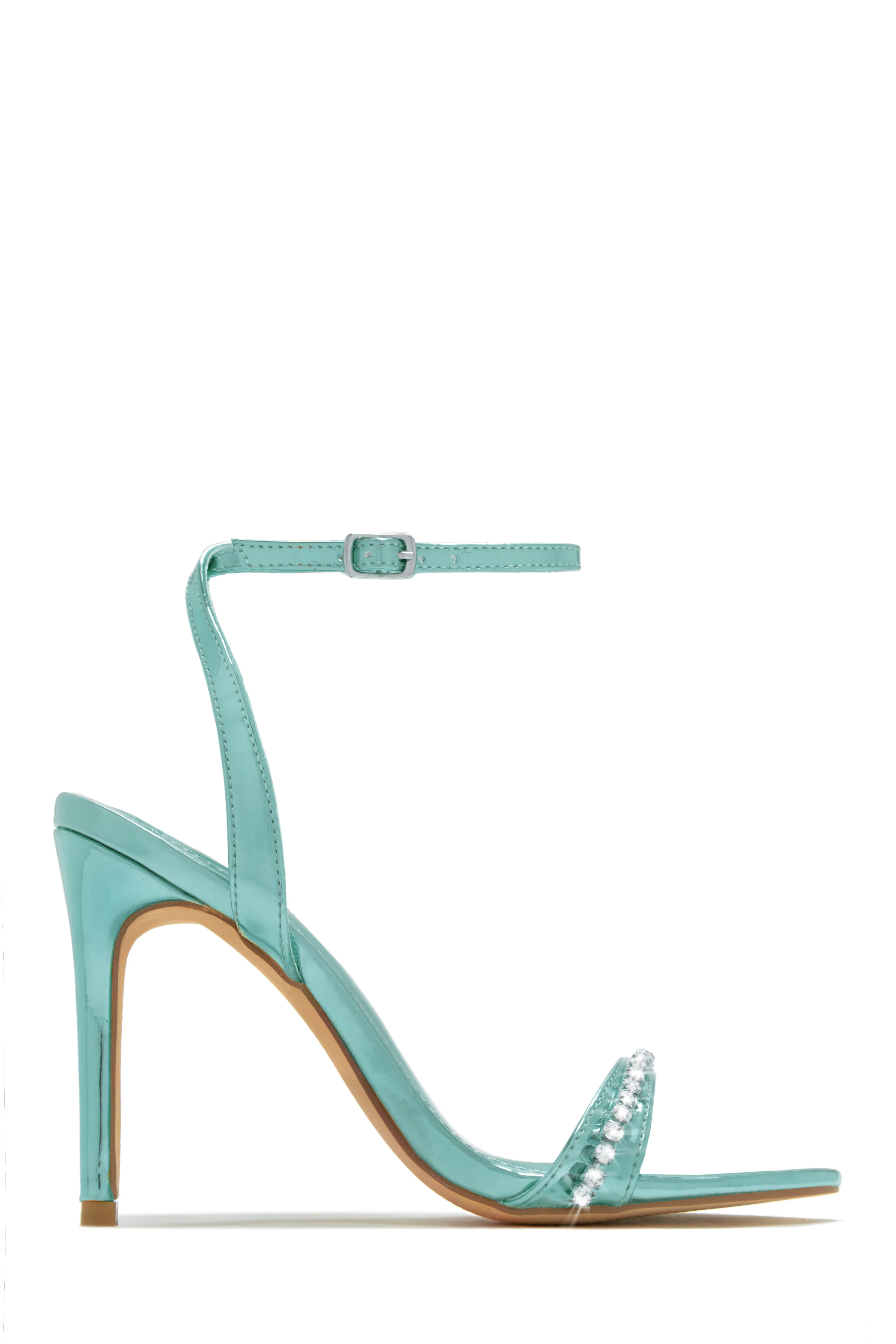 First Date Ankle Strap High Heels - Blue - Image 7