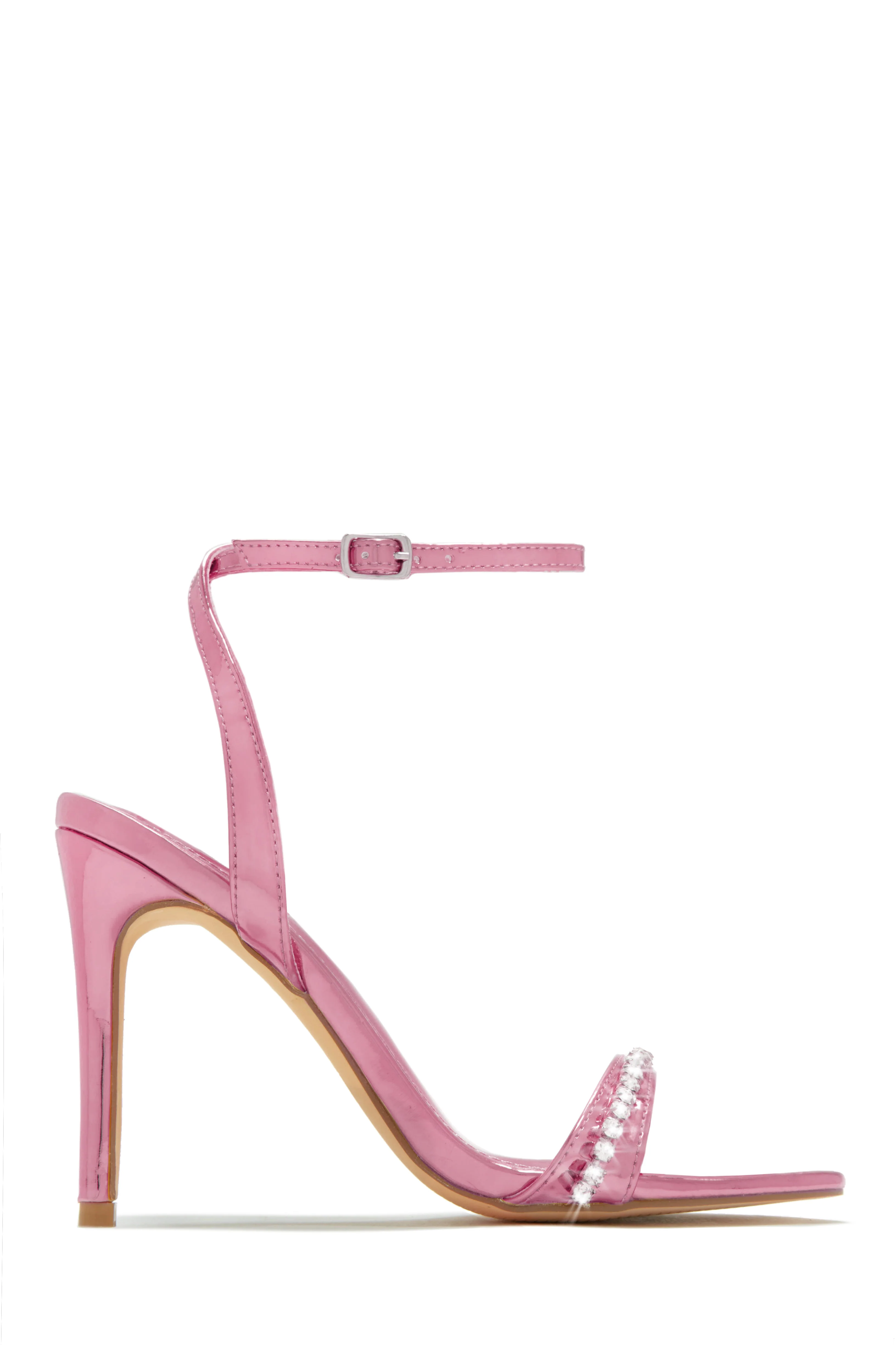 First Date Ankle Strap High Heels - Pink - Image 4