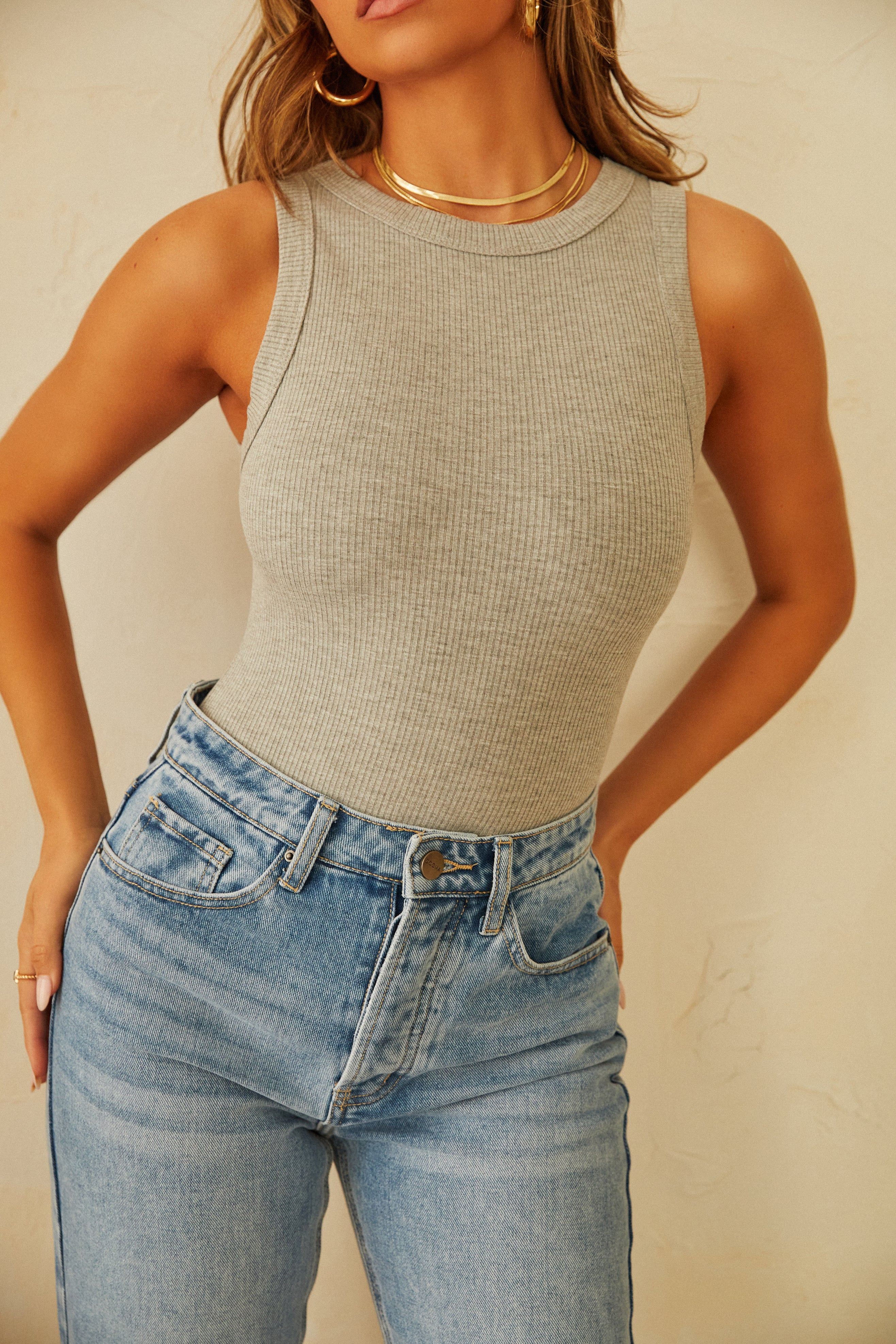 Got A Crush Sleeveless Bodysuit - Grey - Image 6