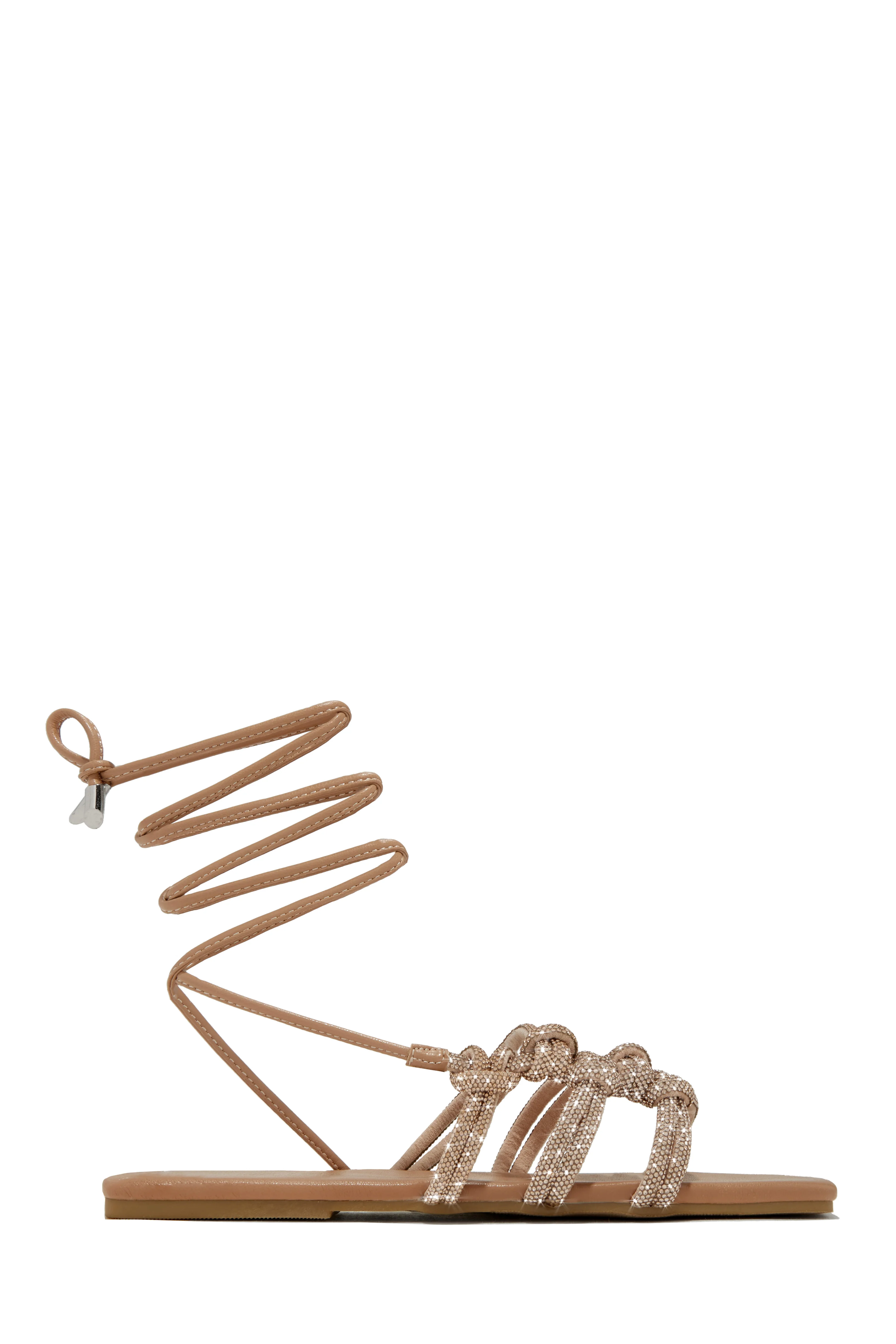 Ibiza Nights Embellished Lace Up Sandals - Orange - Image 10