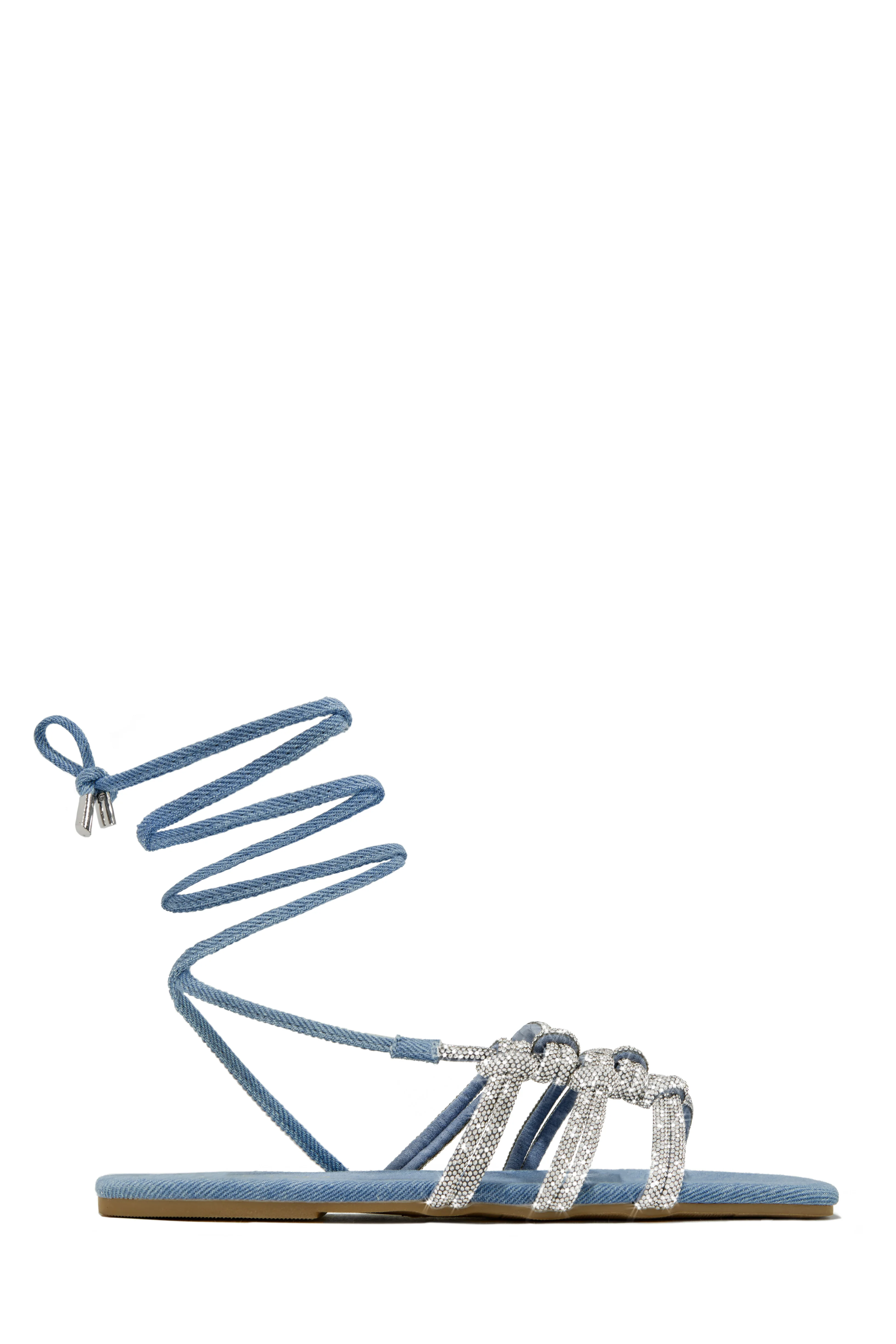 Ibiza Nights Embellished Lace Up Sandals - Orange - Image 8