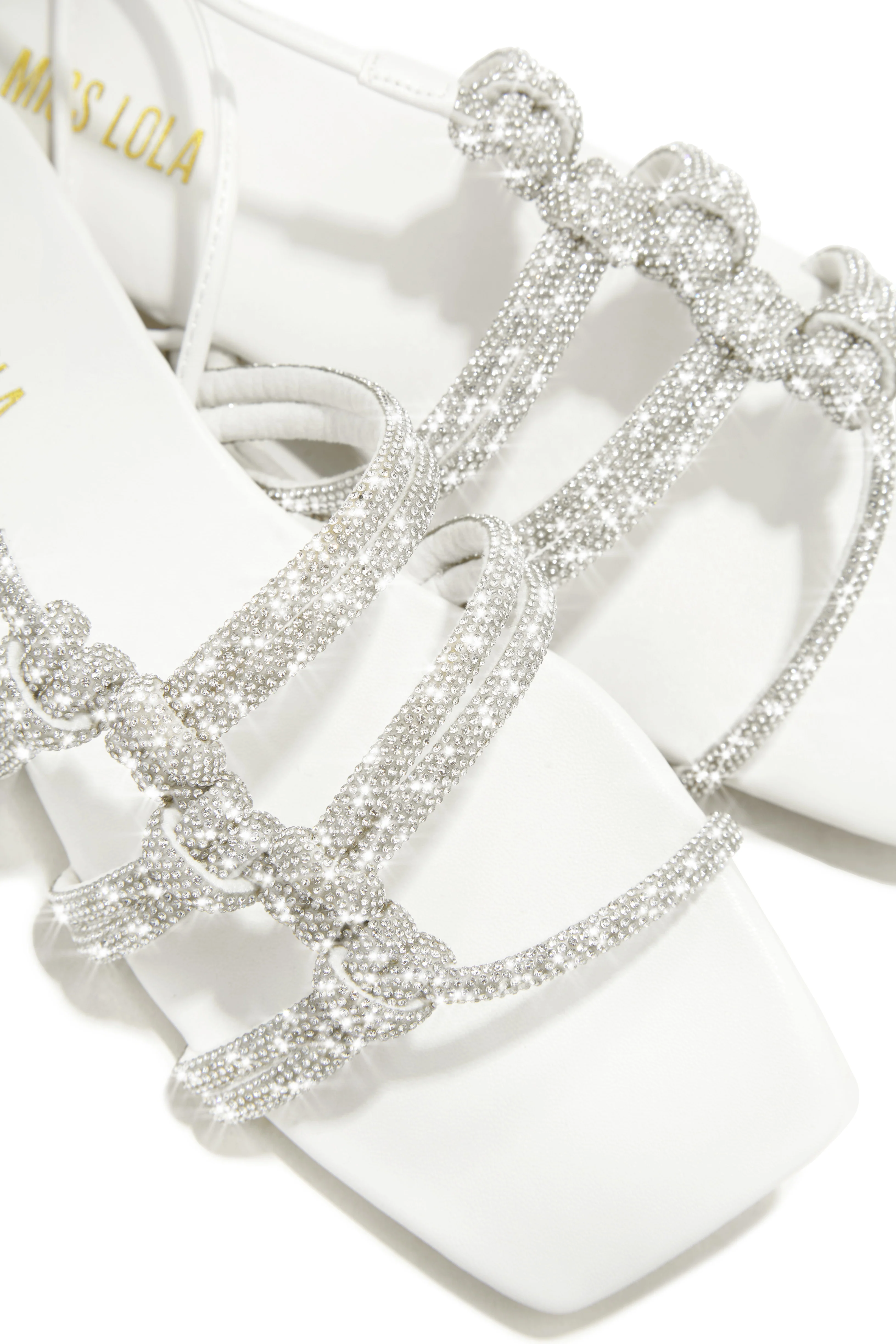 Ibiza Nights Embellished Lace Up Sandals - White - Image 3