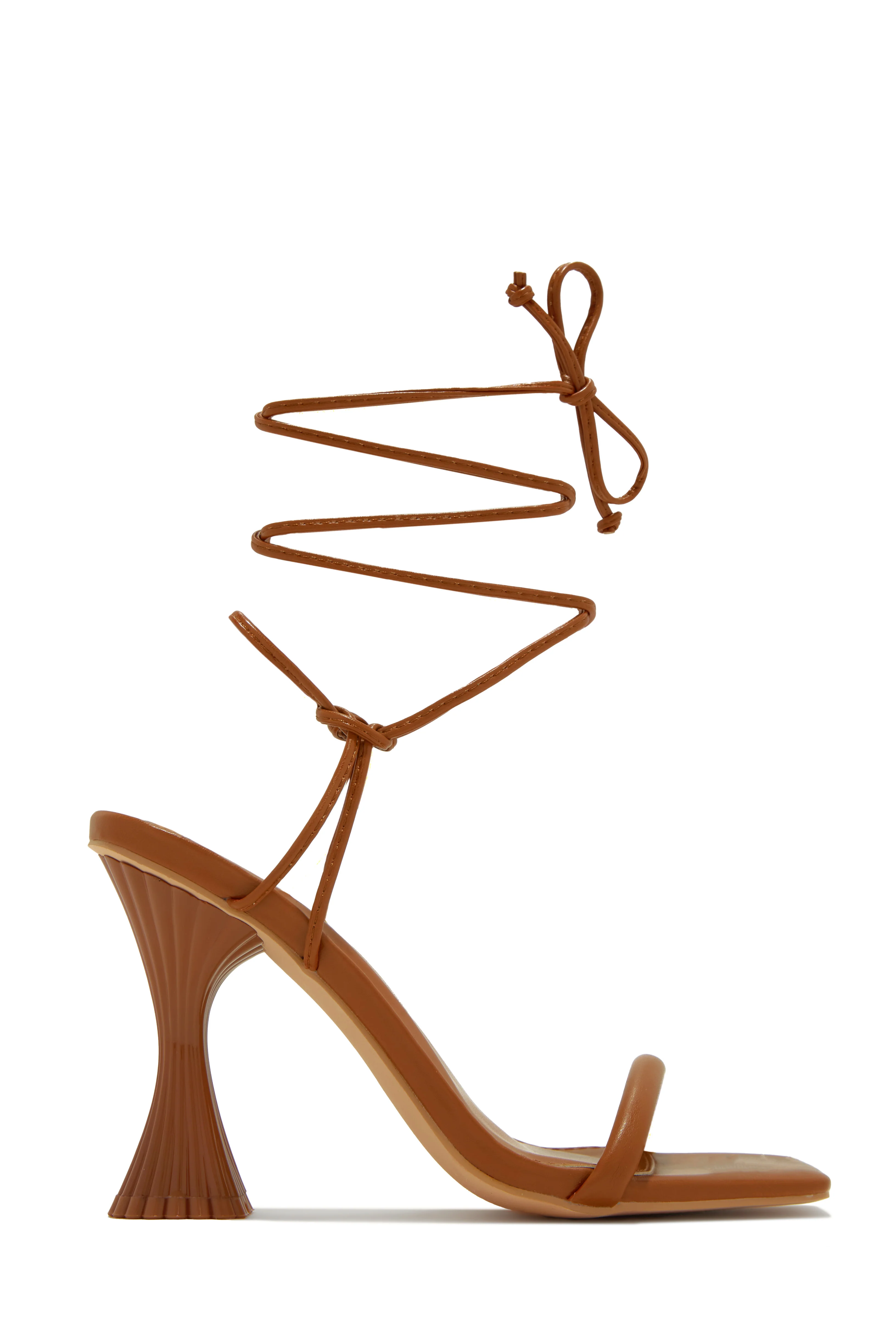 Idalia Lace Up Heels - Tan - Image 9