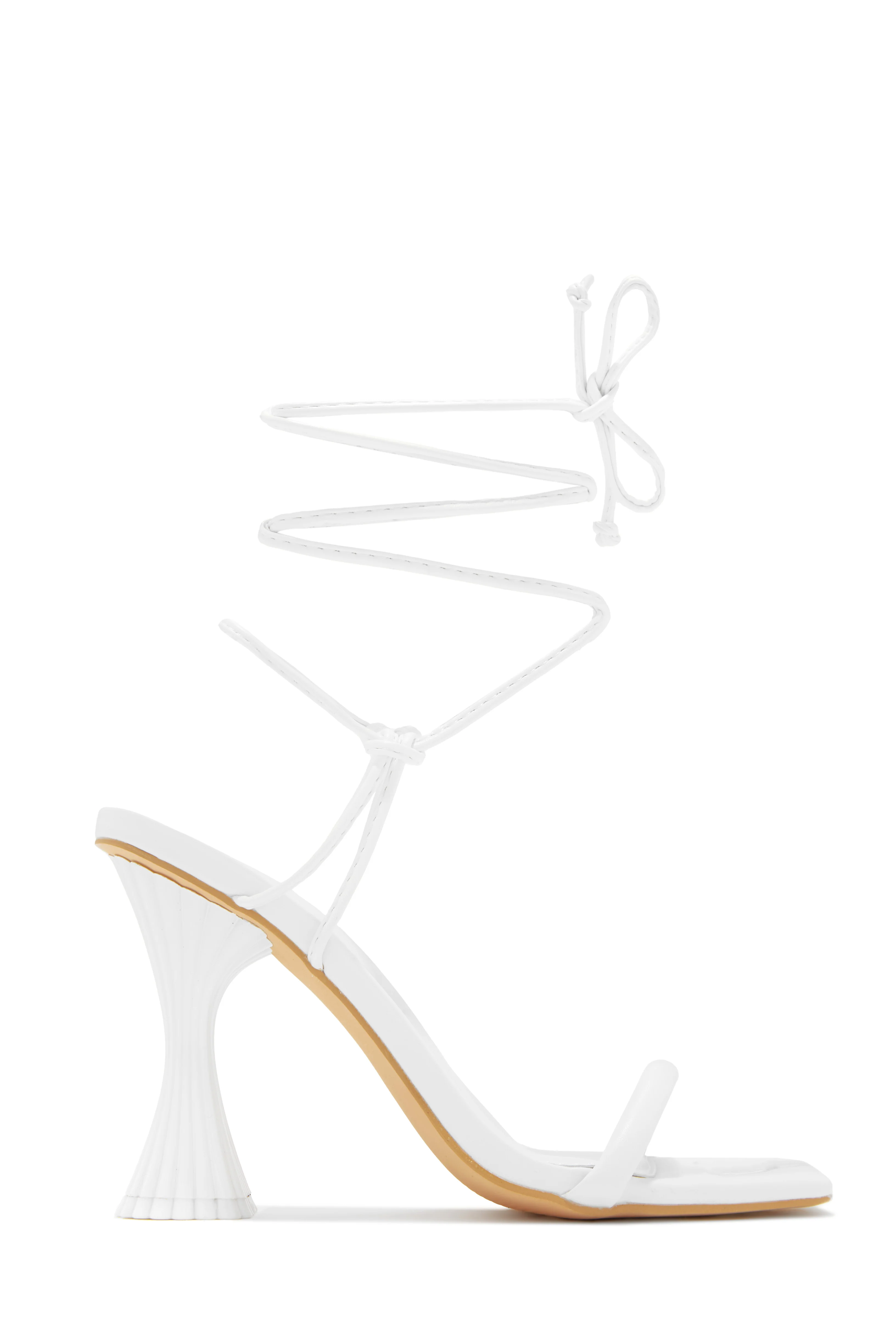 Idalia Lace Up Heels - White - Image 4