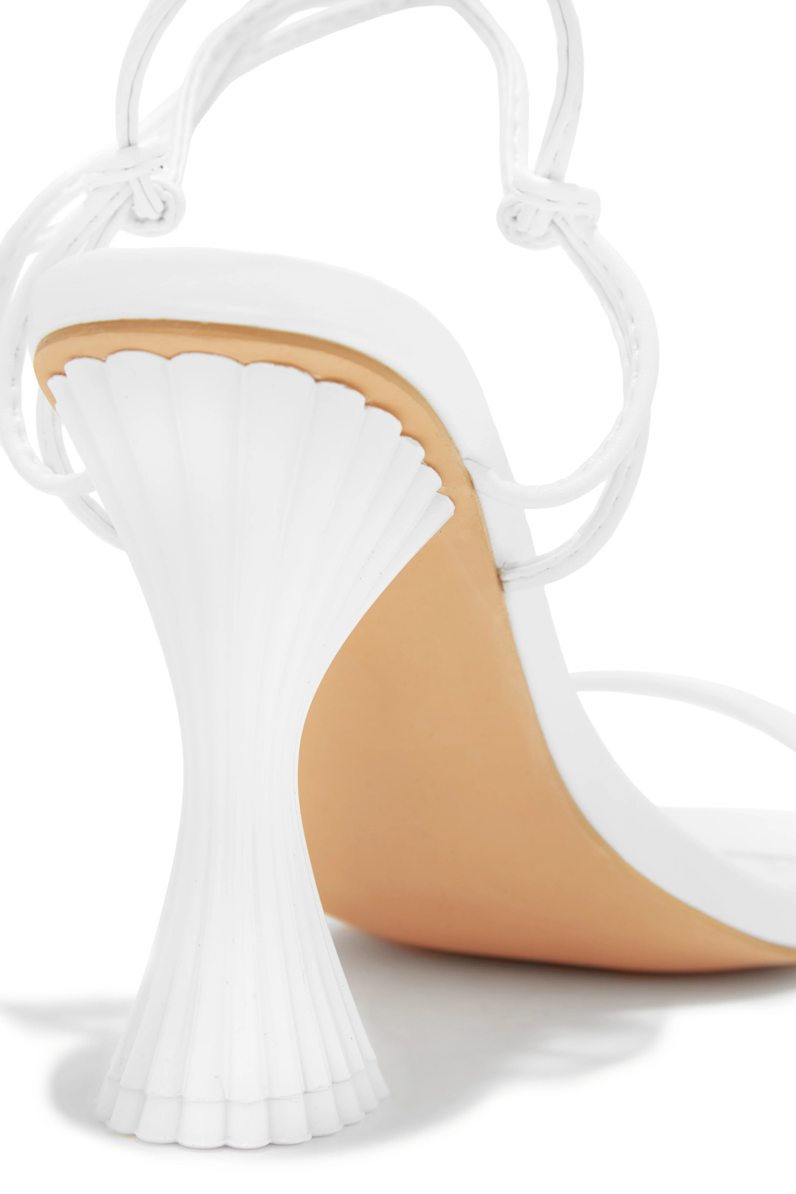 Idalia Lace Up Heels - White - Image 5