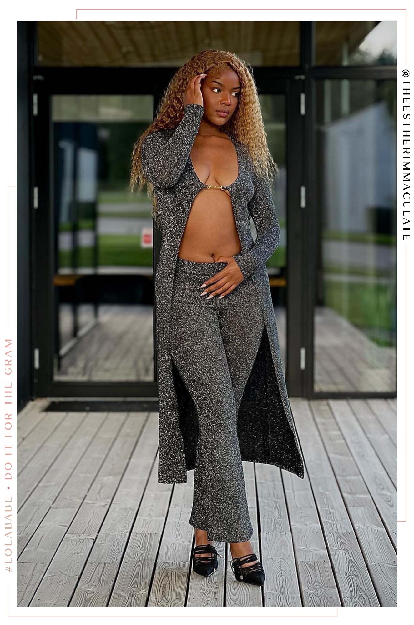 Idara High Waist Knit Pant - Black - Image 7