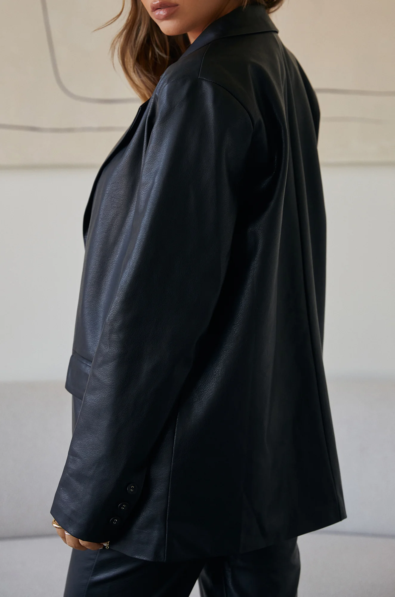 Jinelle PU Blazer Jacket - Pink - Image 9