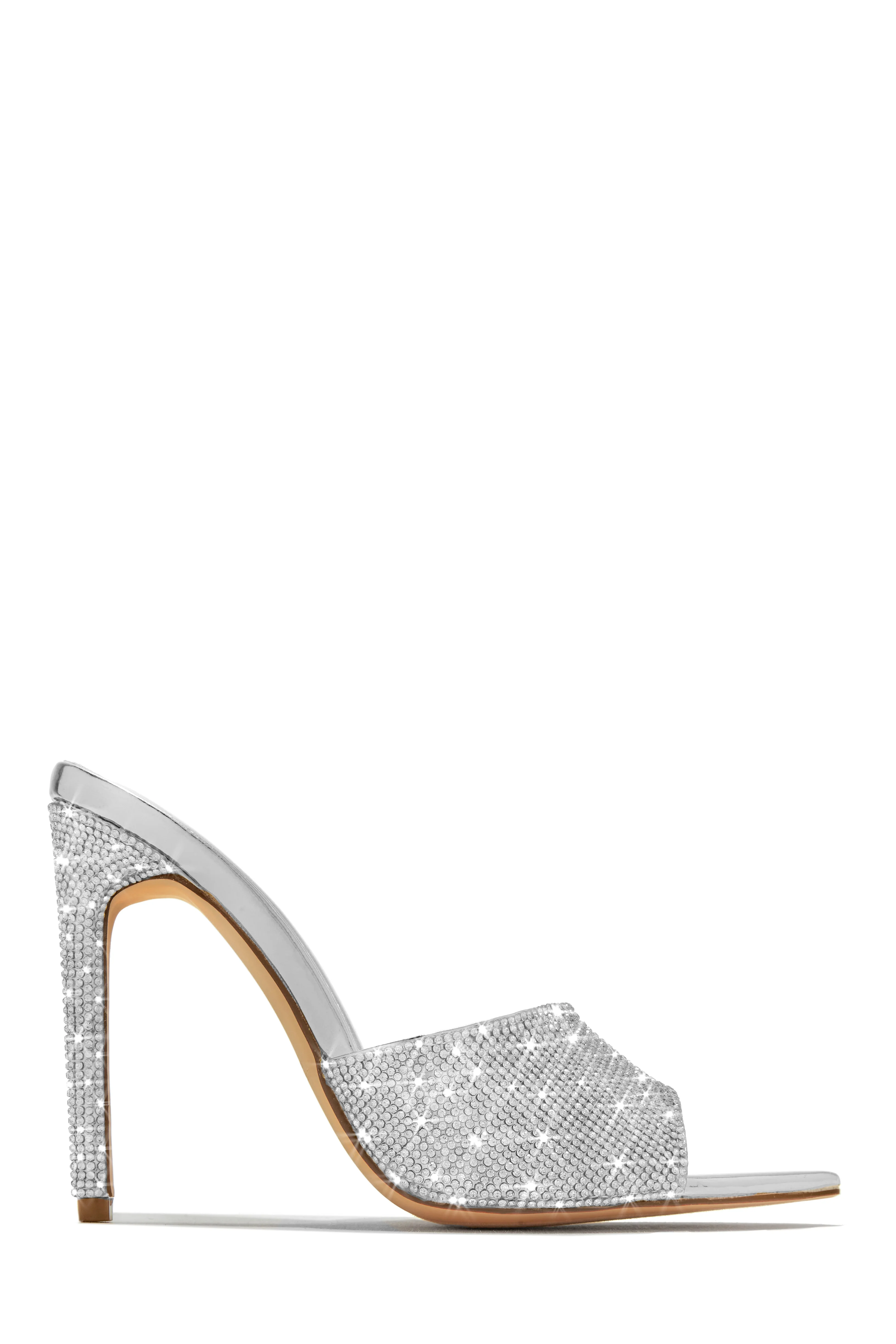 Juliene Embellished High Heel Mules - Gold - Image 8