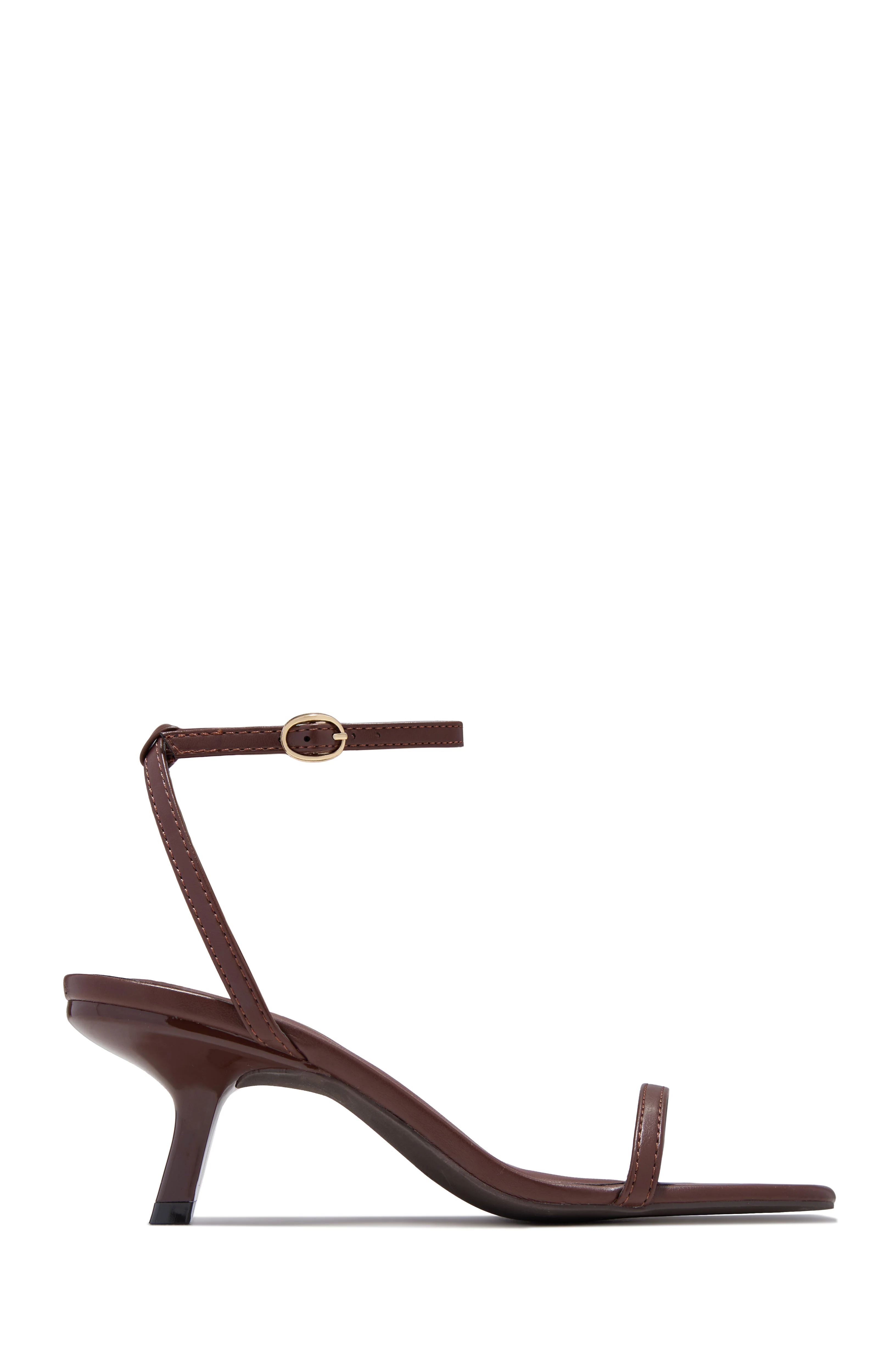 Karolay Ankle Strap Mid Heels - Brown - Image 5