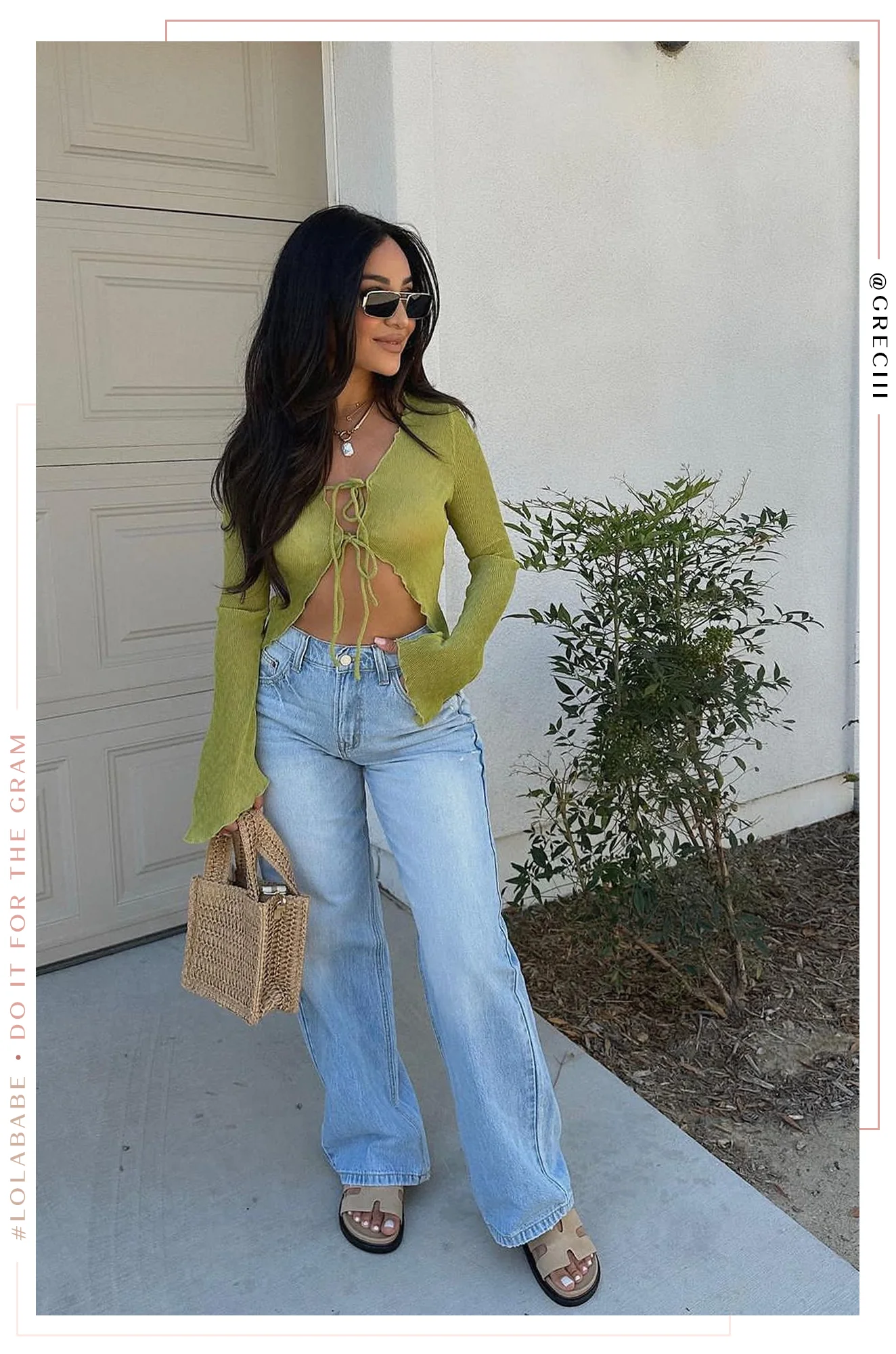 Katie High Waist Wide Leg Pant - Denim - Image 4