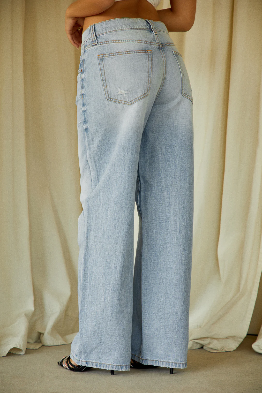 Katie High Waist Wide Leg Pant - Denim - Image 6