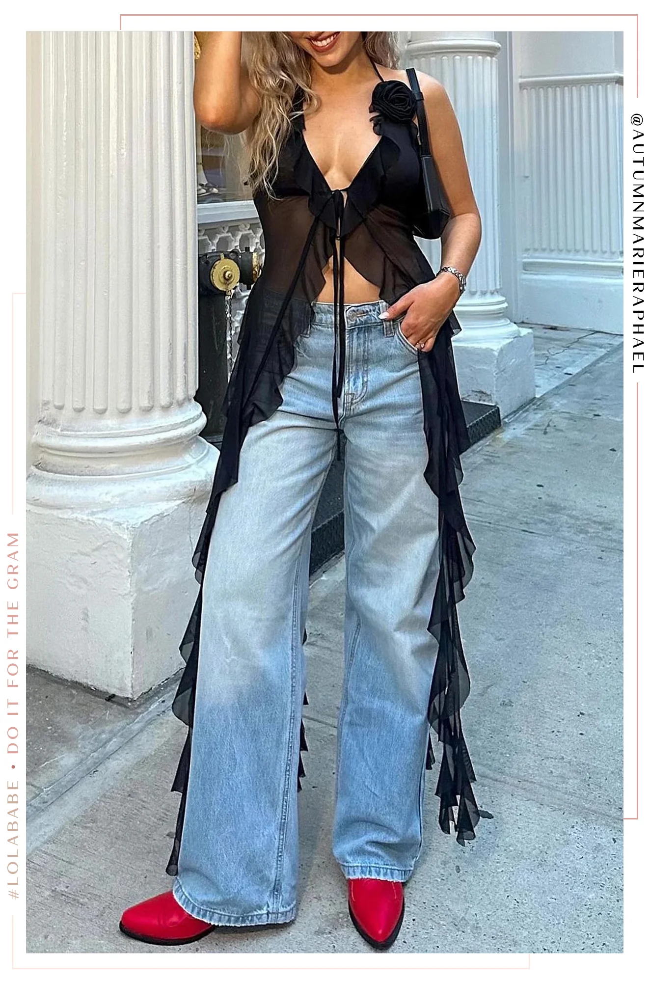 Katie High Waist Wide Leg Pant - Denim - Image 8