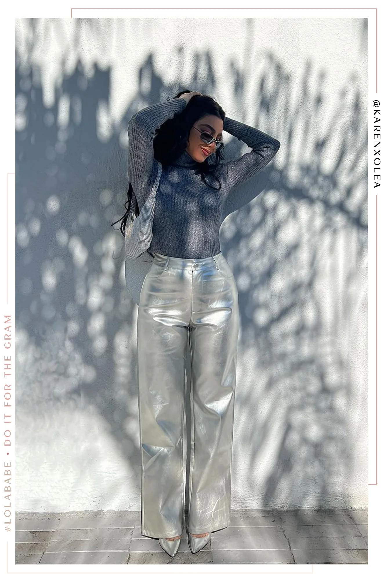 Keyli Metallic Straight Leg Pant - Silver - Image 3