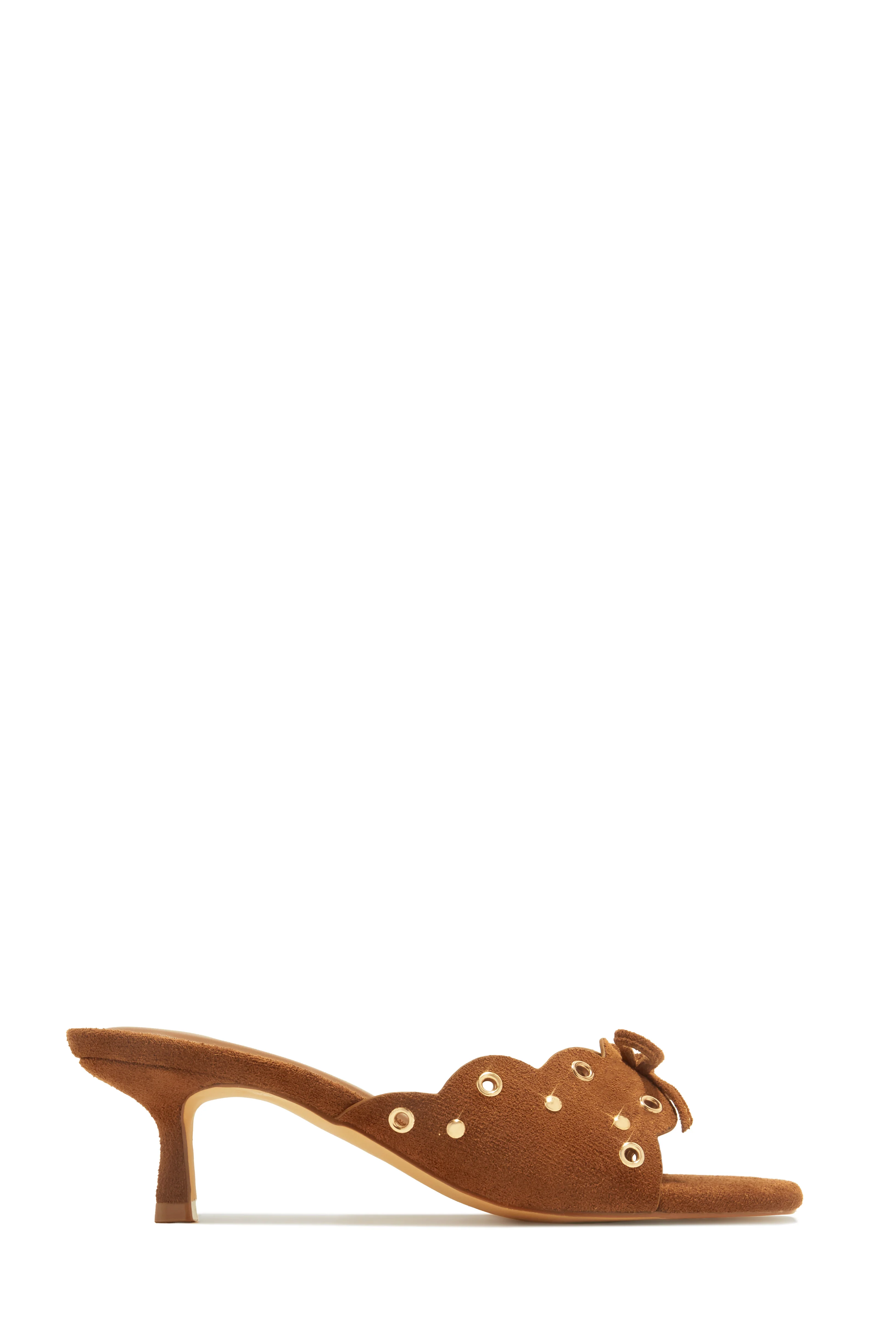 Lani Mid Heel Mules - Chestnut - Image 5
