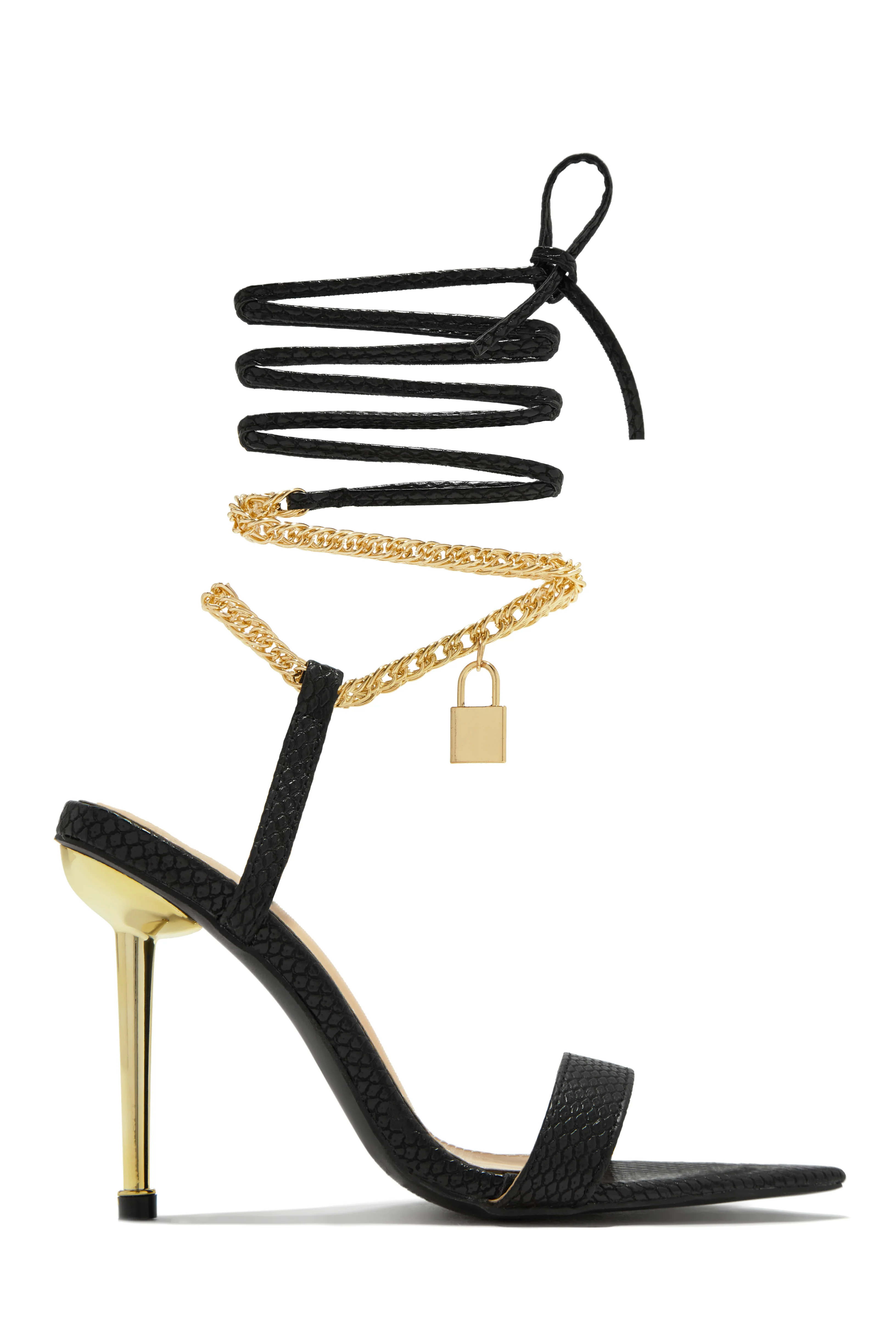 Lavish Nights Lace Up High Heels - White - Image 5