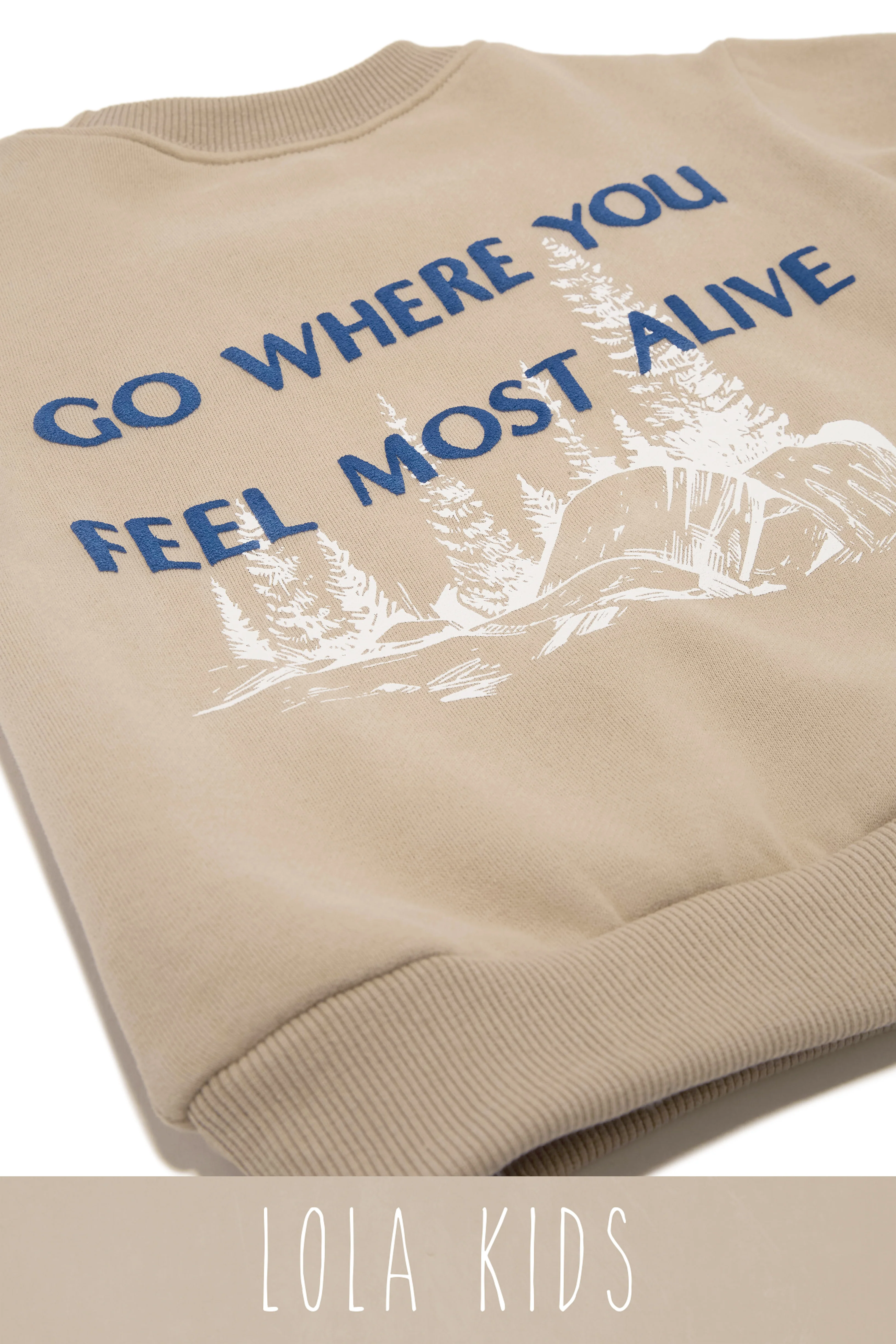 Little Lola Grateful Crewneck Exclusive Kids Unisex Crewneck - Nude - Image 6