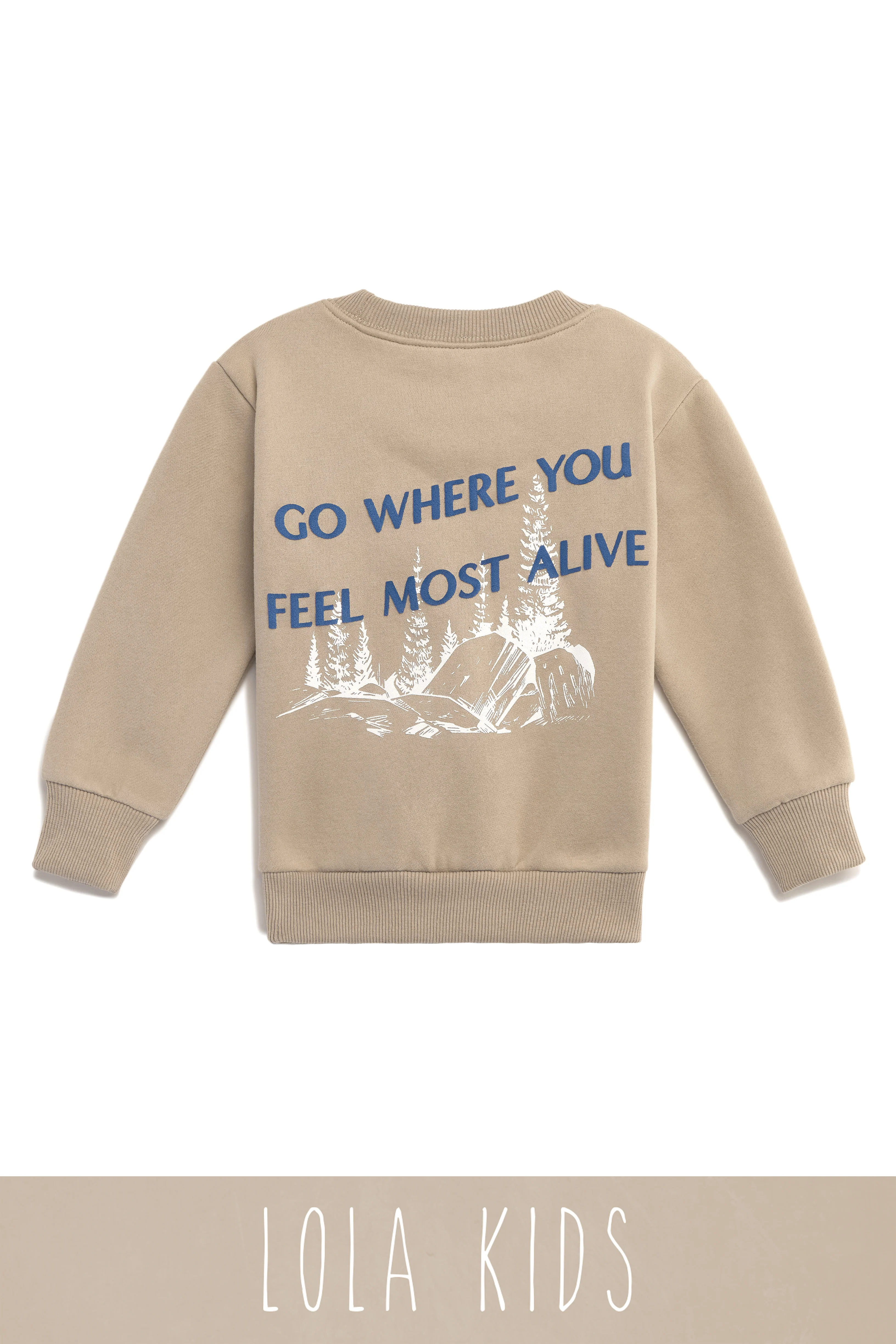 Little Lola Grateful Crewneck Exclusive Kids Unisex Crewneck - Nude - Image 7