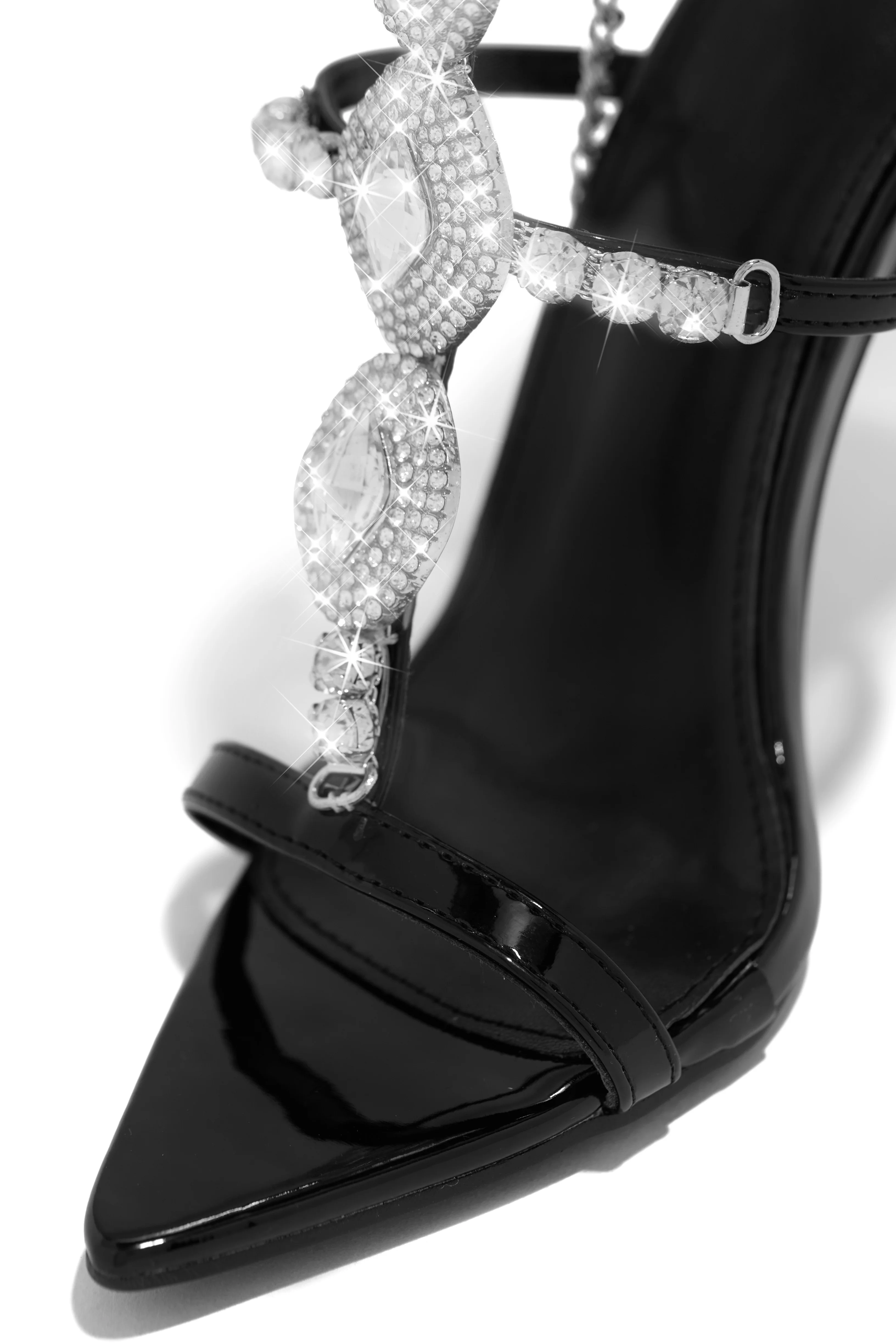 Main Character Embellished Single Sole High Heels - Black - Image 3