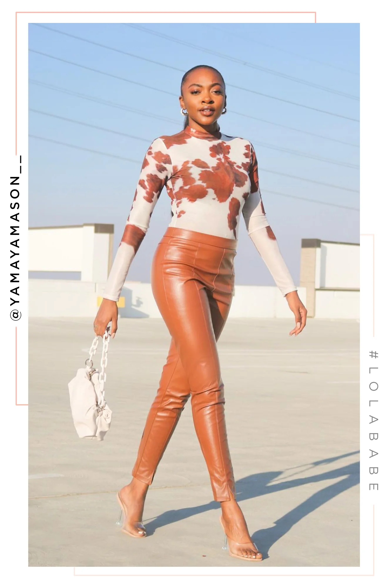 Make Jaws Drop High Waist Skinny PU Pant - Camel - Image 6