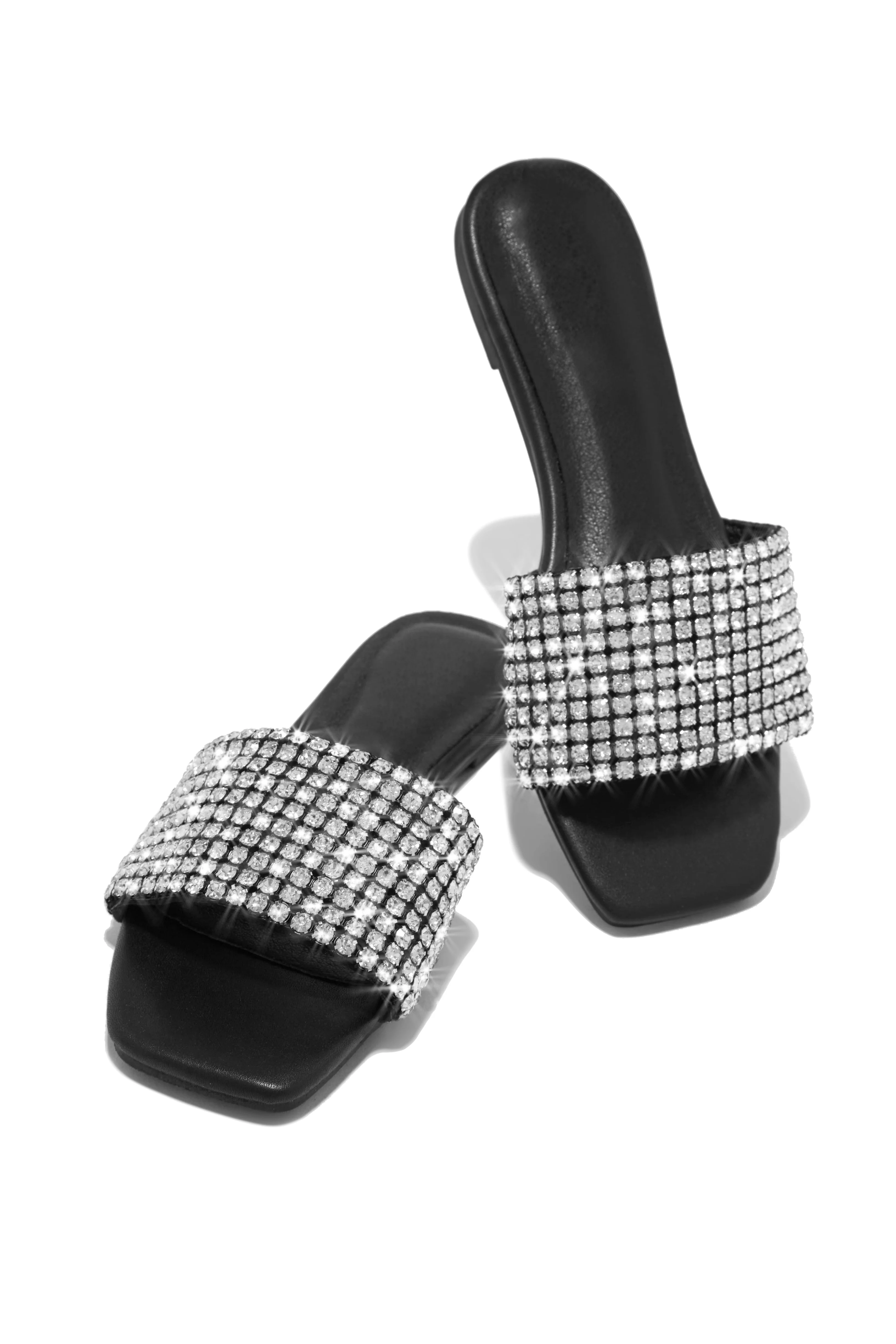 Marline Embellished Slide Sandals - Black - Image 3