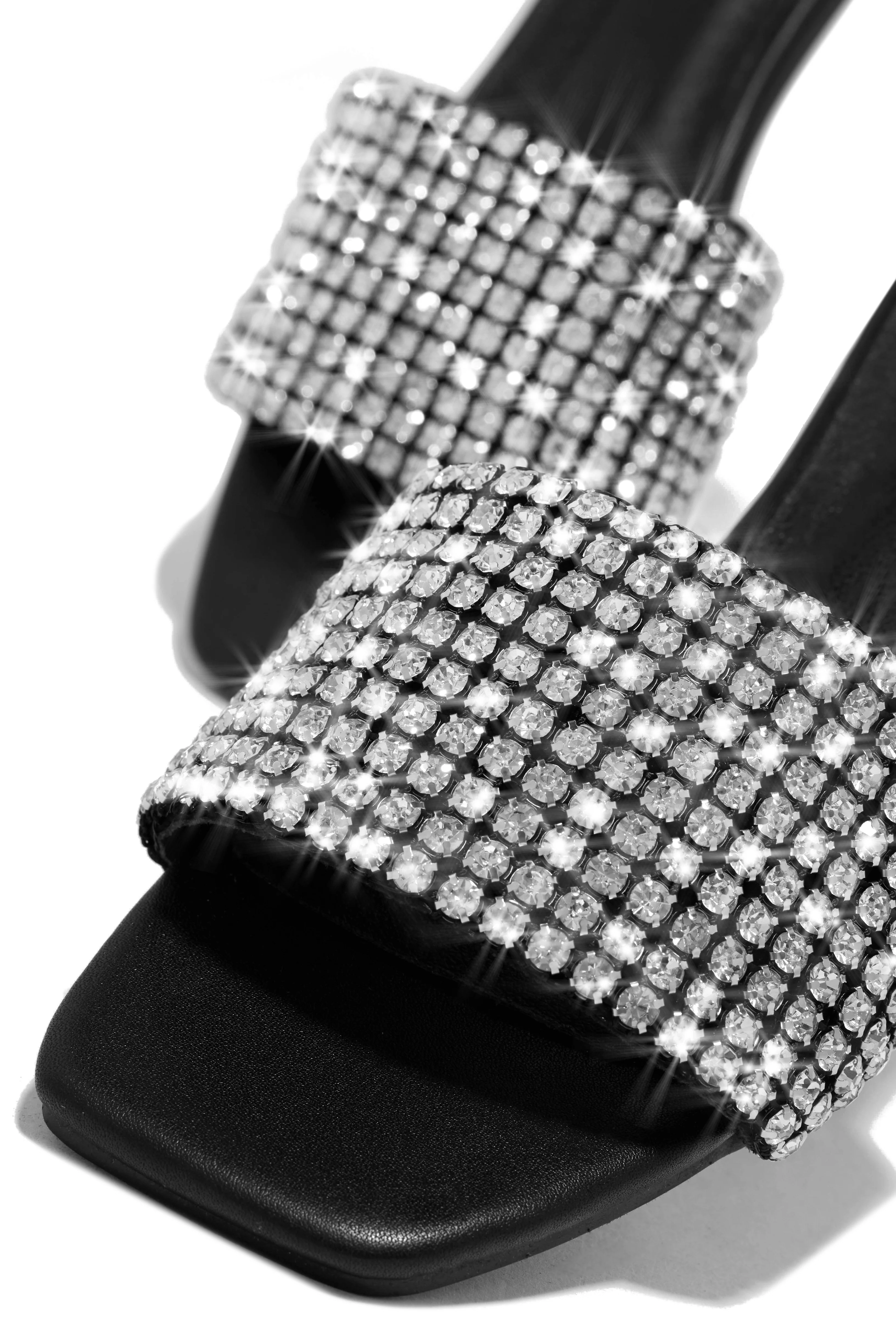 Marline Embellished Slide Sandals - Black - Image 4