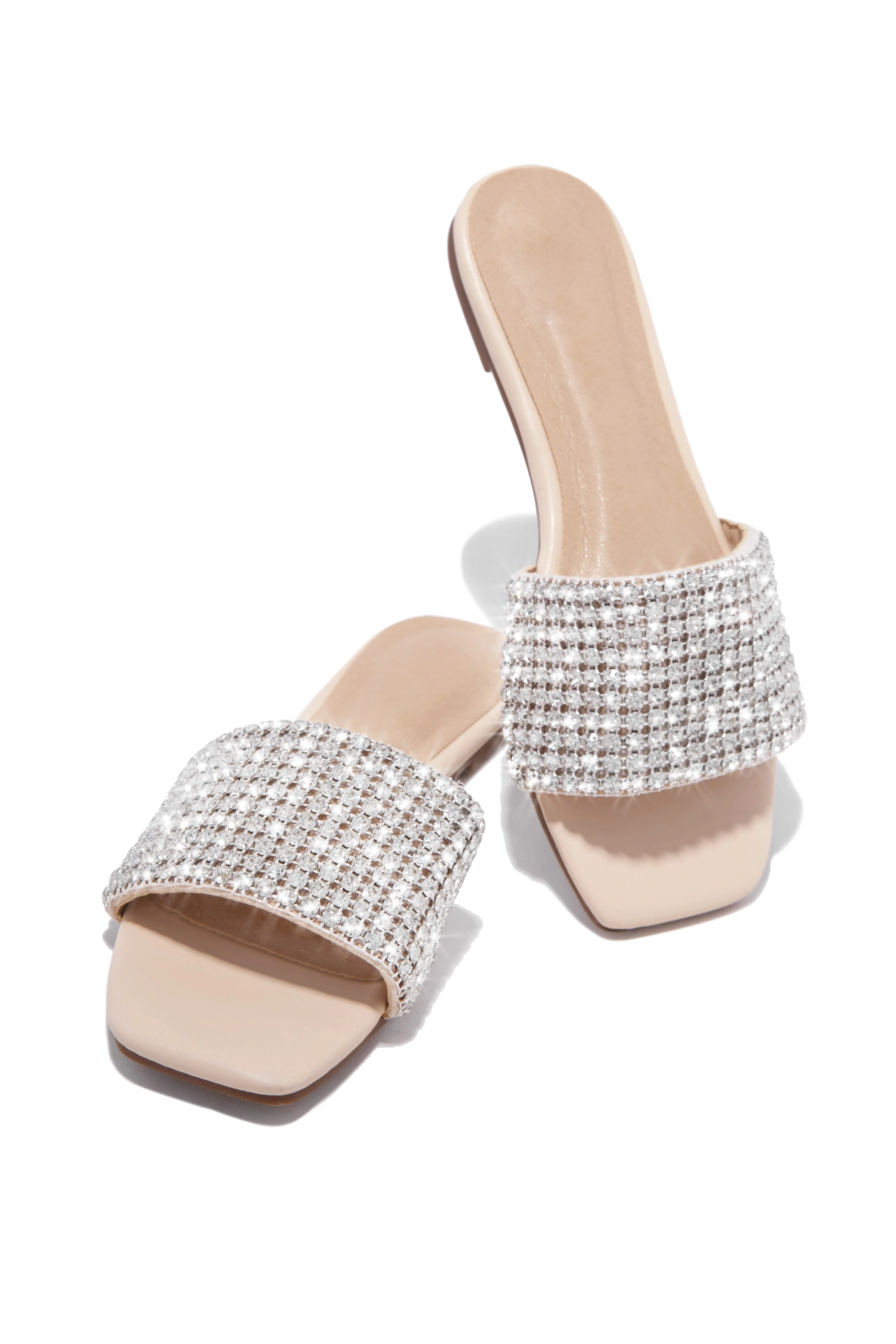 Marline Embellished Slide Sandals - Silver - Image 6
