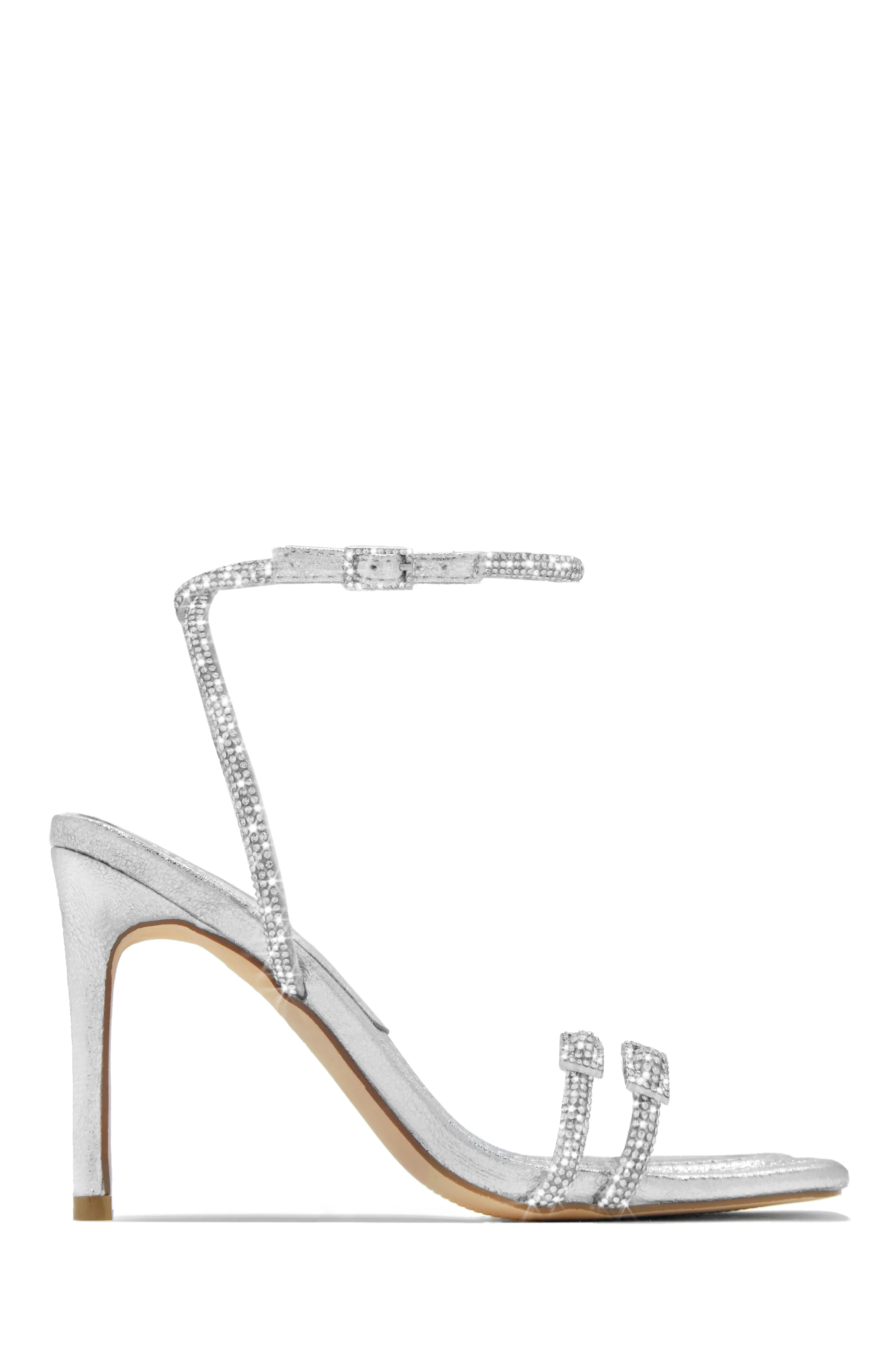 Miliana Embellished Ankle Strap Heels - Rose Gold - Image 8