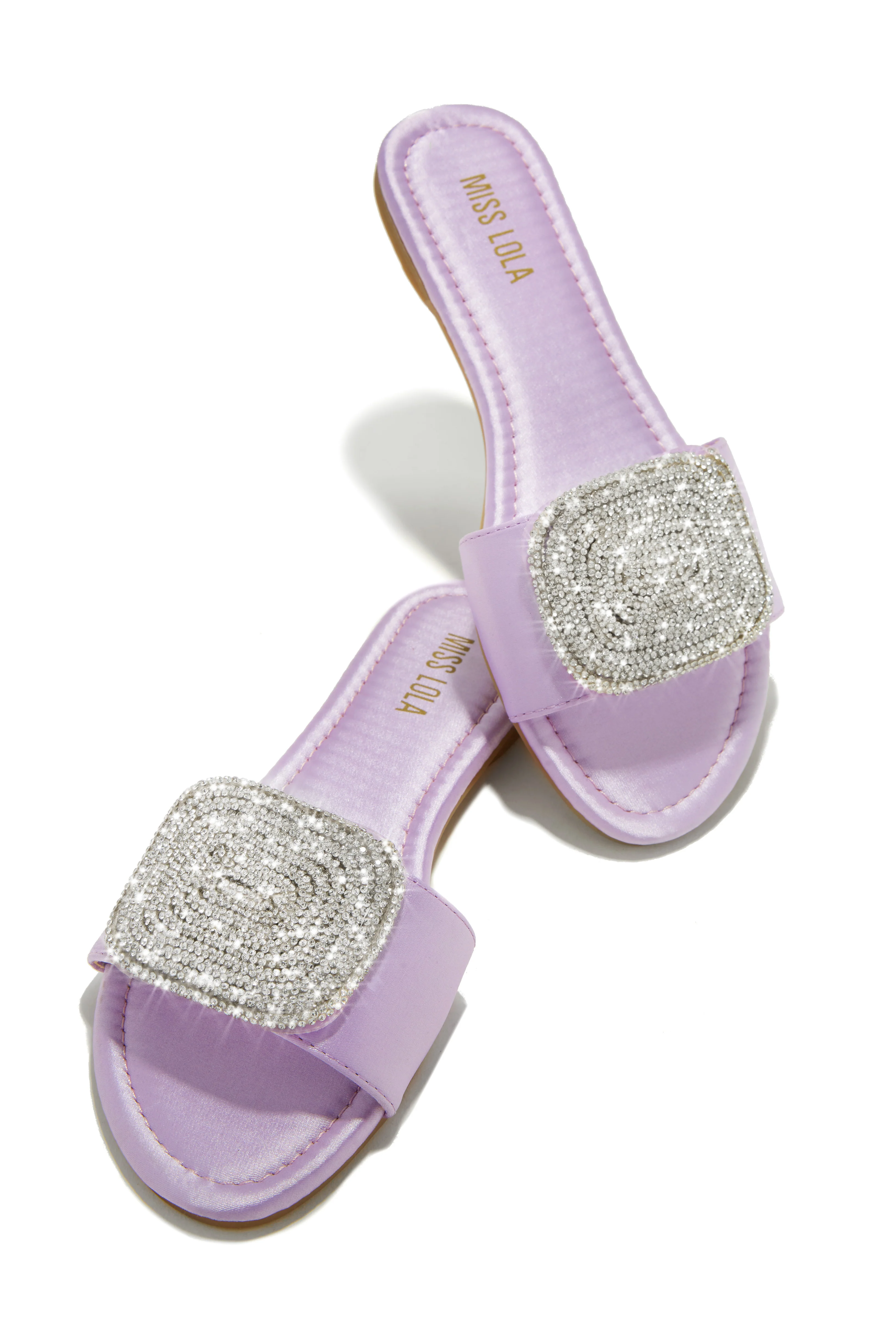 Beach Cocktail Embellished Slip On Sandals - Lavender - Image 3