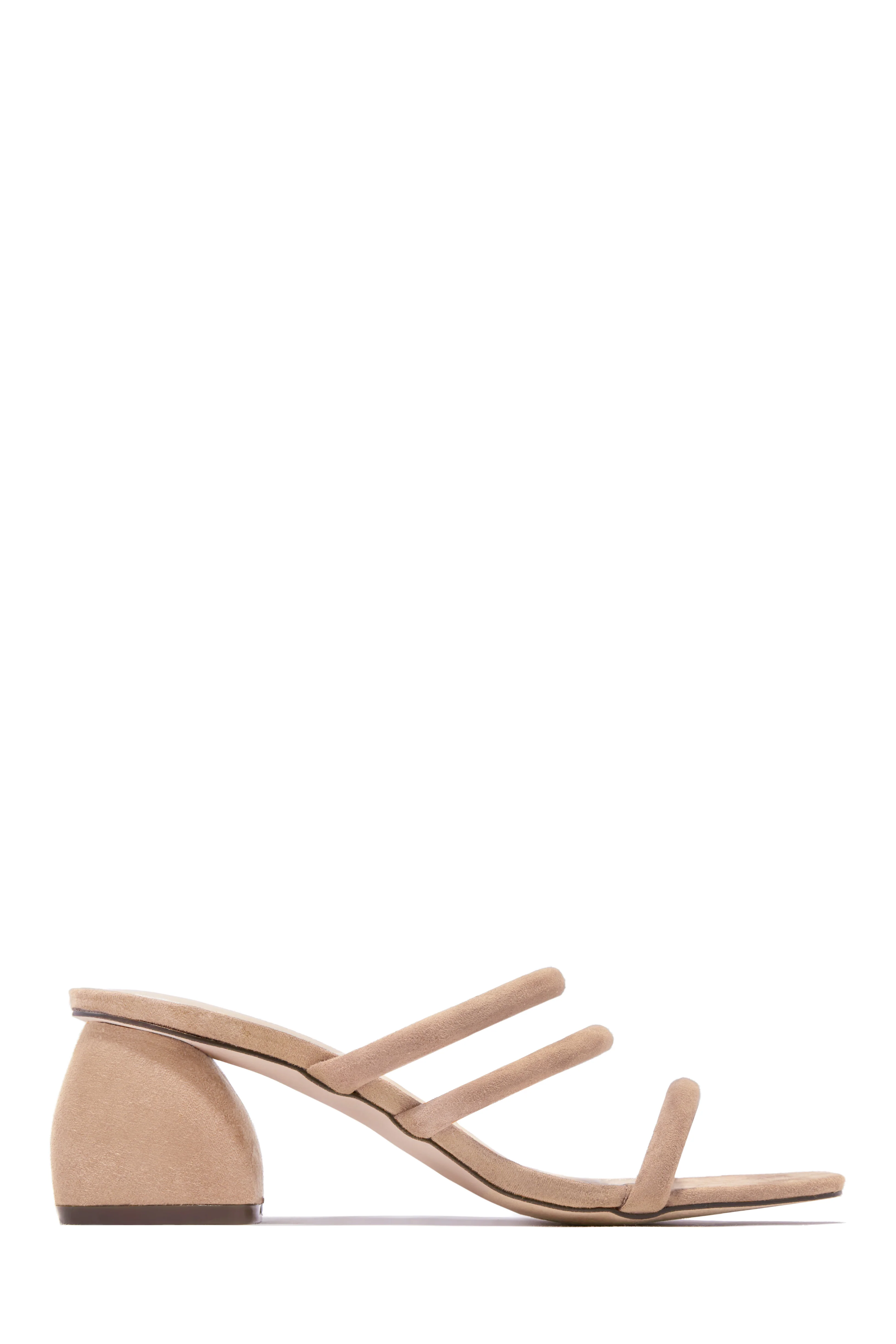 Nora Block Mid Heel Mules - Nude - Image 6