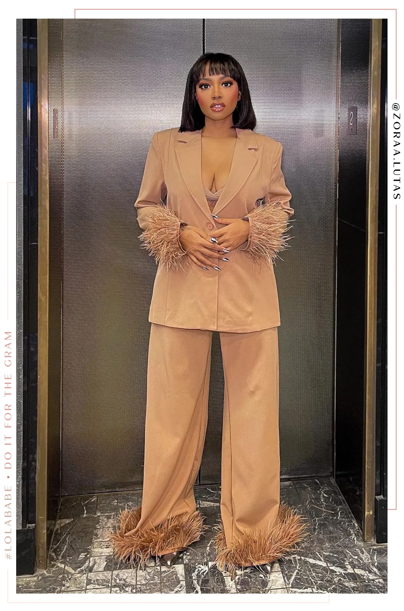 Perfect Match Two Piece Blazer and Pant Set - Nude - Image 7